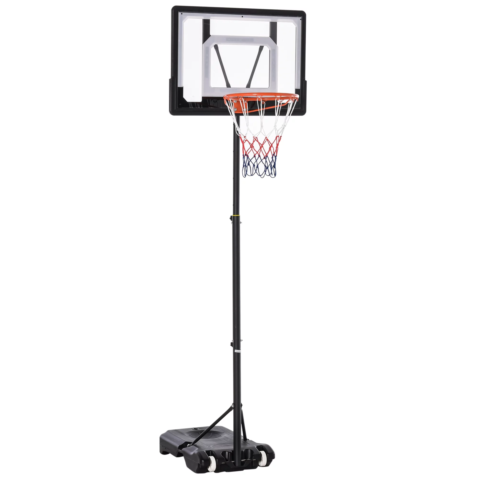 Soozier Portable Basketball Hoop System Stand with 33 In. Backboard, Height Adjustable 5 Ft.-7 Ft. for Youth Indoor and Outdoor Use