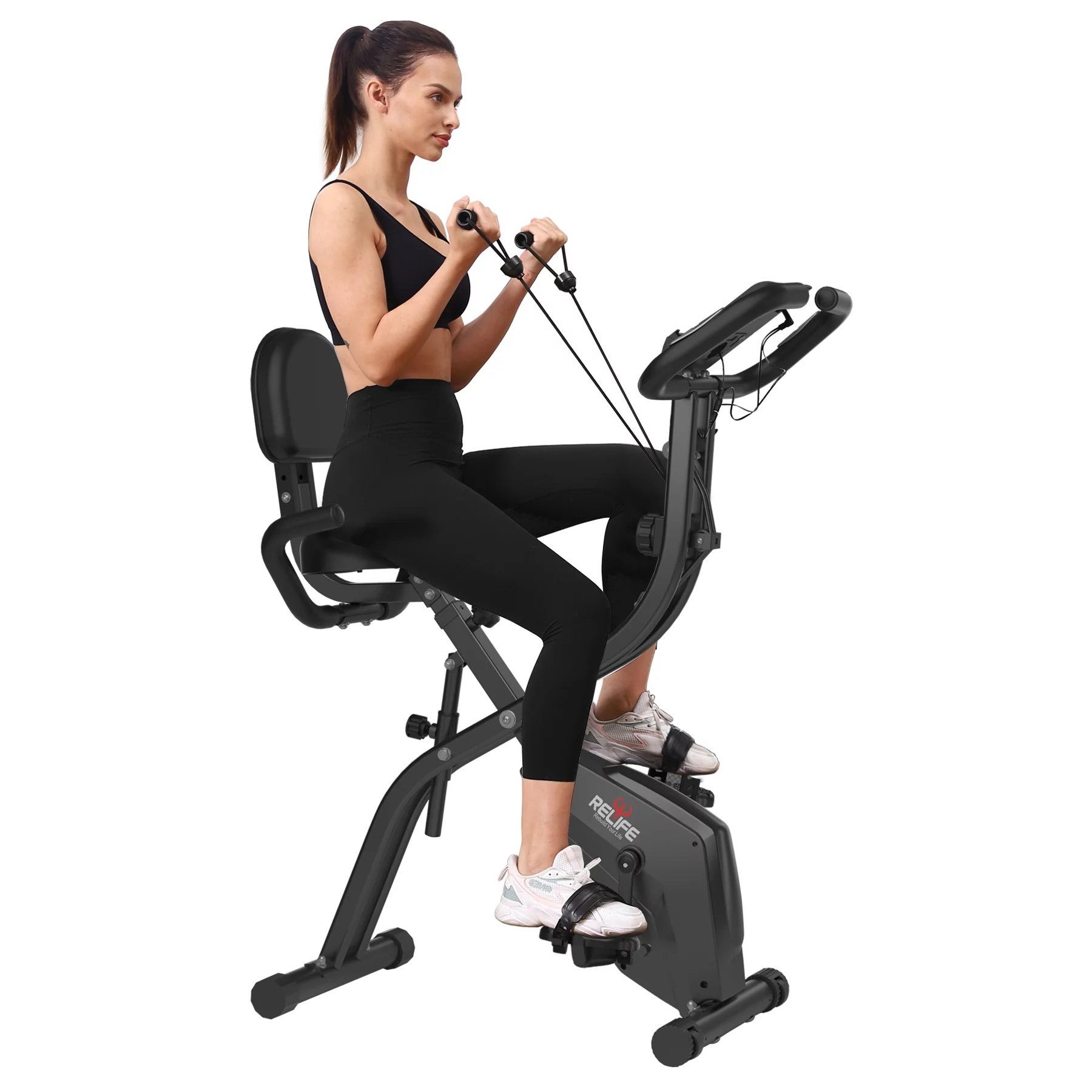 3in1 Foldable Exercise Bike Indoor Cycling Bicycles Stationary for Home Fitness Cardio Workout RELIFE REBUILD YOUR LIFE