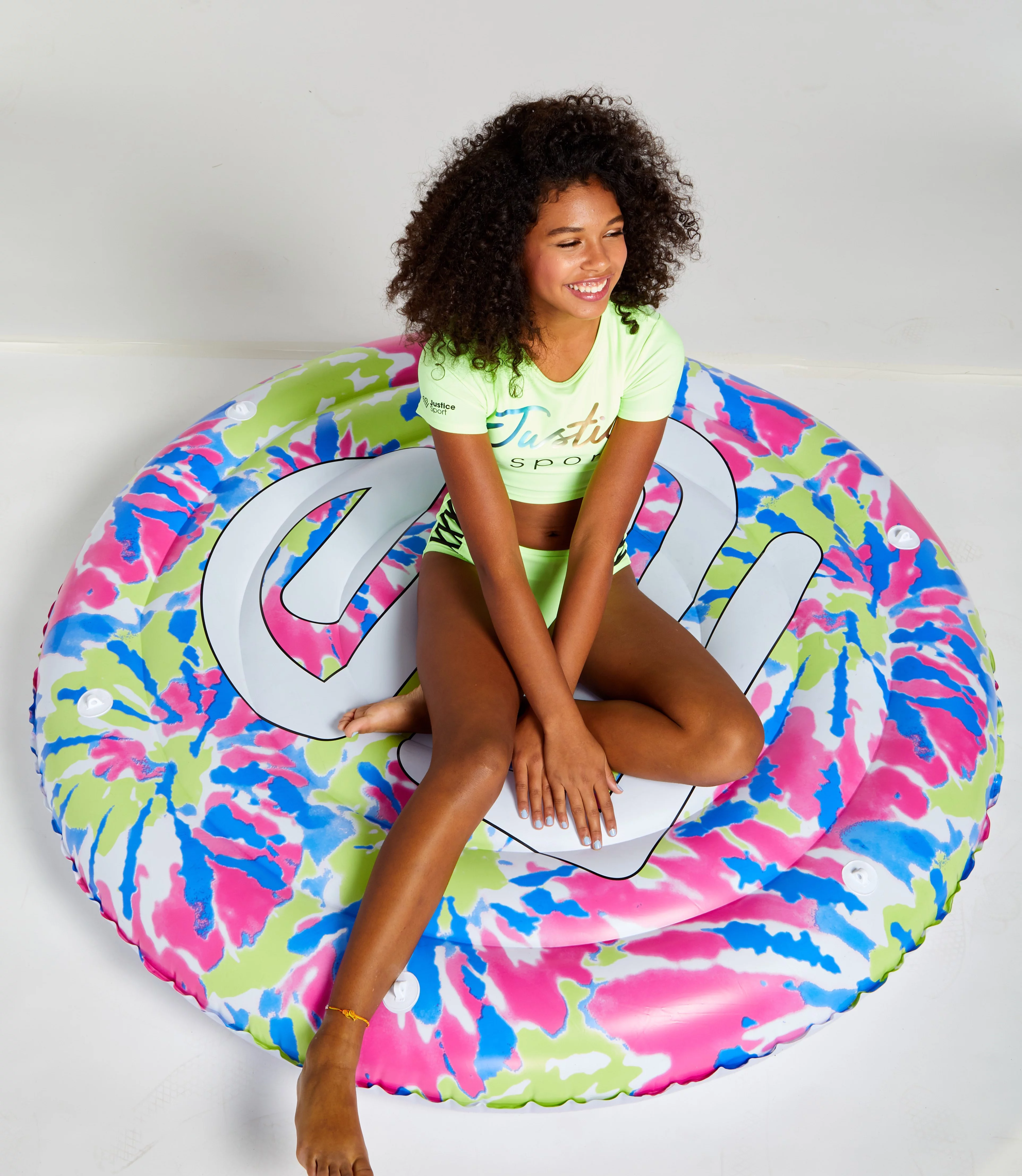 Justice 5ft Floating Island with Grab Rope, Color: Tie Dye, Ages 6+, 5 Feet, Unisex