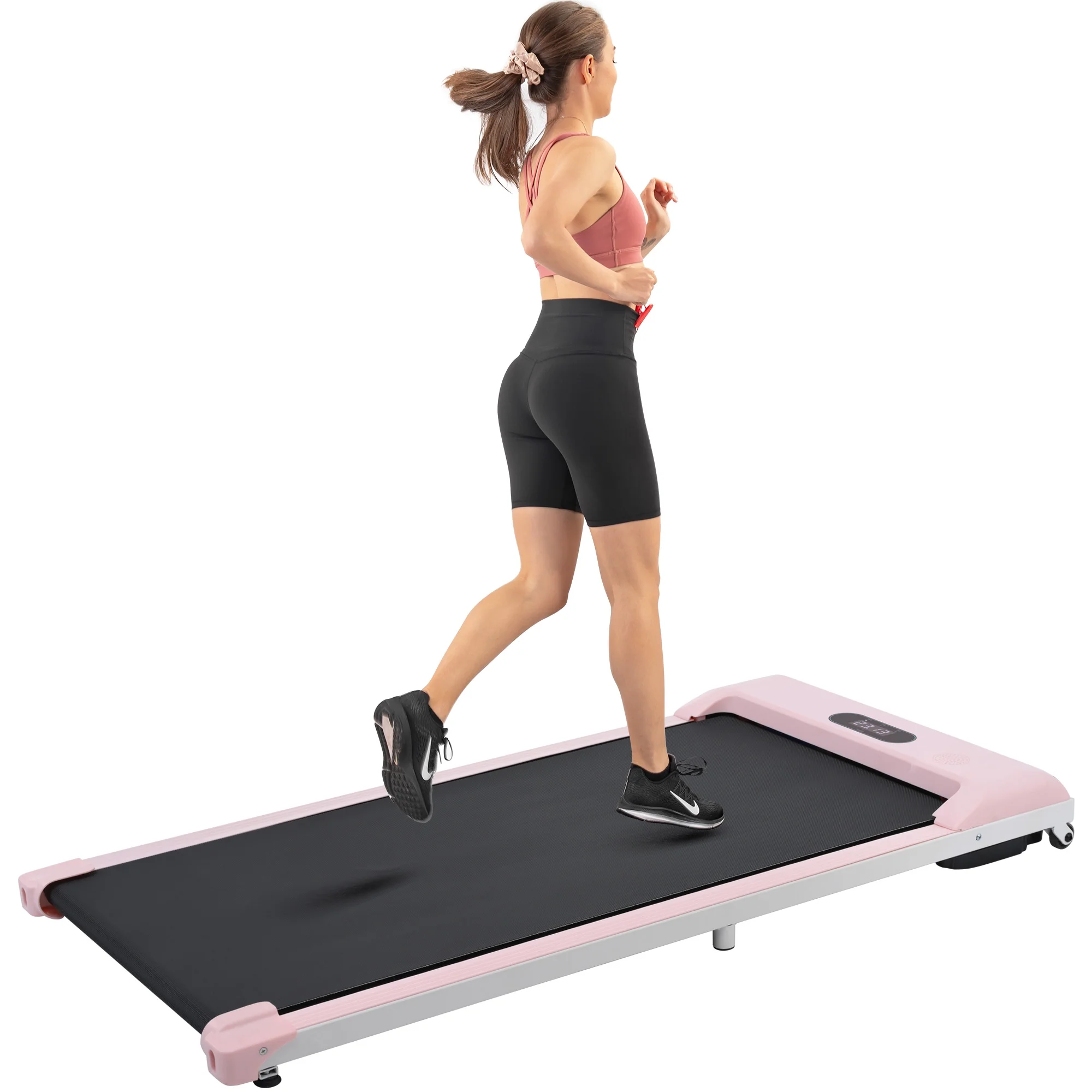 Clearance! 2.5HP Desk Treadmill, 2 in 1 Under Desk with Bluetooth APP and speaker, Remote Control, Display, Walking Jogging Running Machine Fitness Equipment for Home Gym Office, 260lbs, Pink