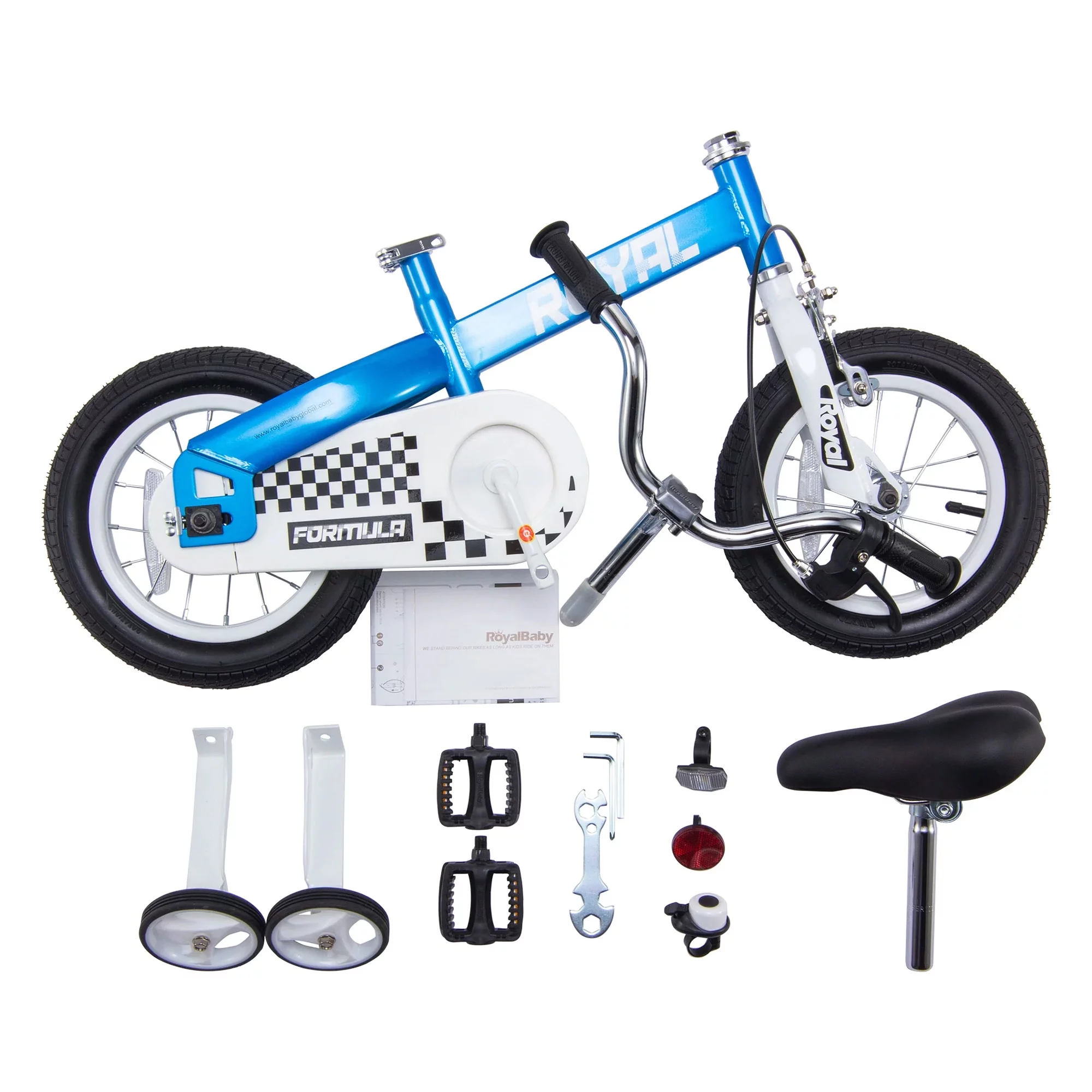 RoyalBaby Formula 12″ Kids Bike with Training Wheels & Coaster Brake, Blue