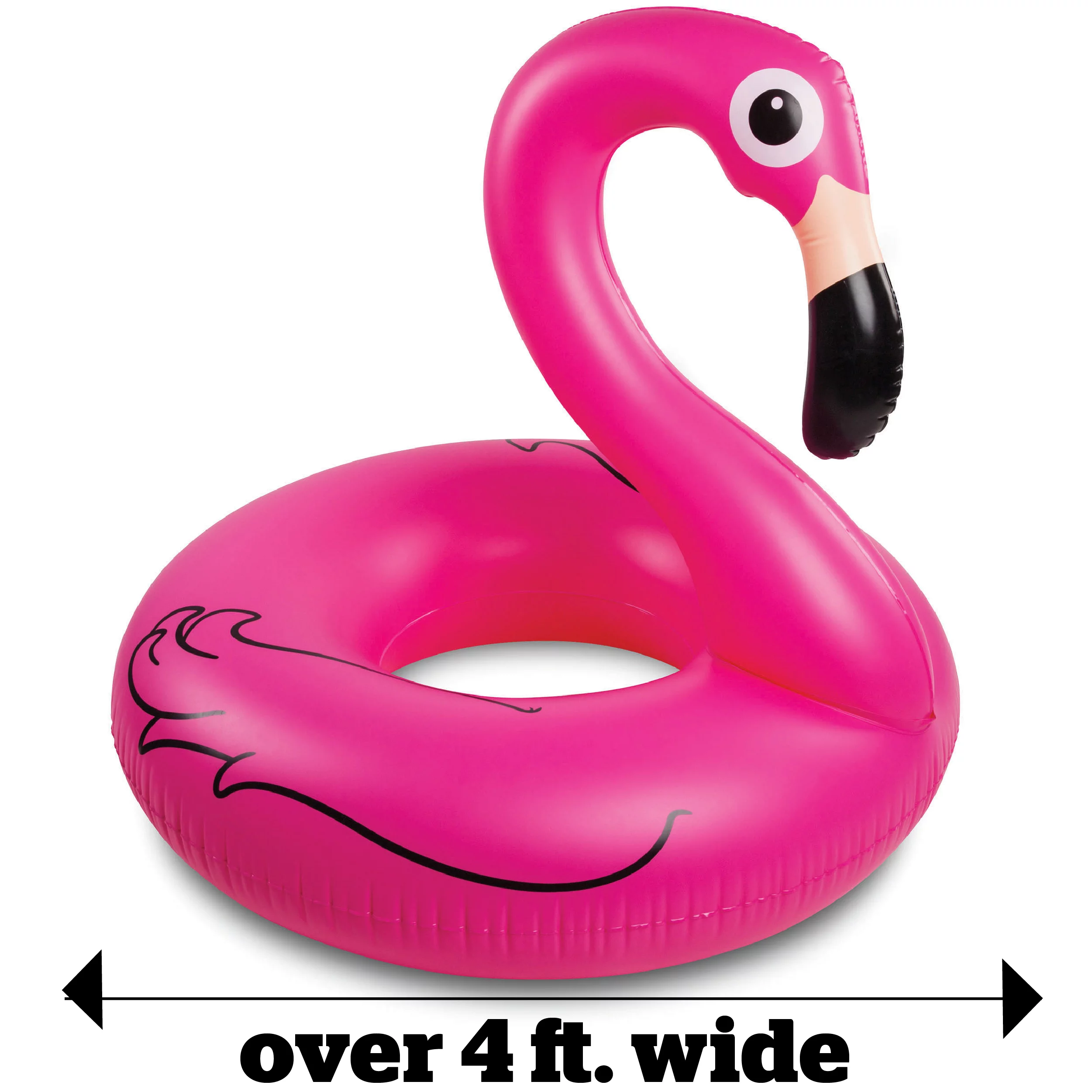 BigMouth Inc Pink Flamingo Pool Float, Inflates to Over 4ft. Wide, Funny Inflatable Vinyl Summer Pool or Beach Toy, Patch Kit Included