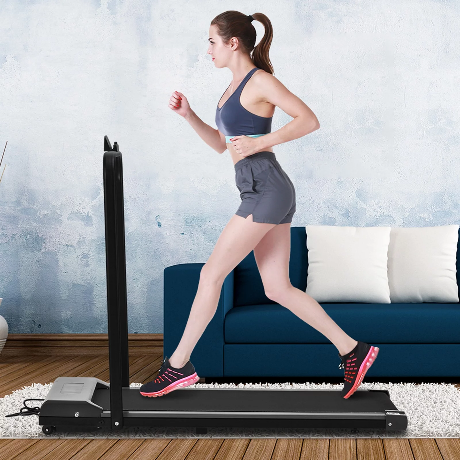 Dealovy 2 In 1 Foldable without Installation Small Electric Treadmill, Suitable for Home Clearance