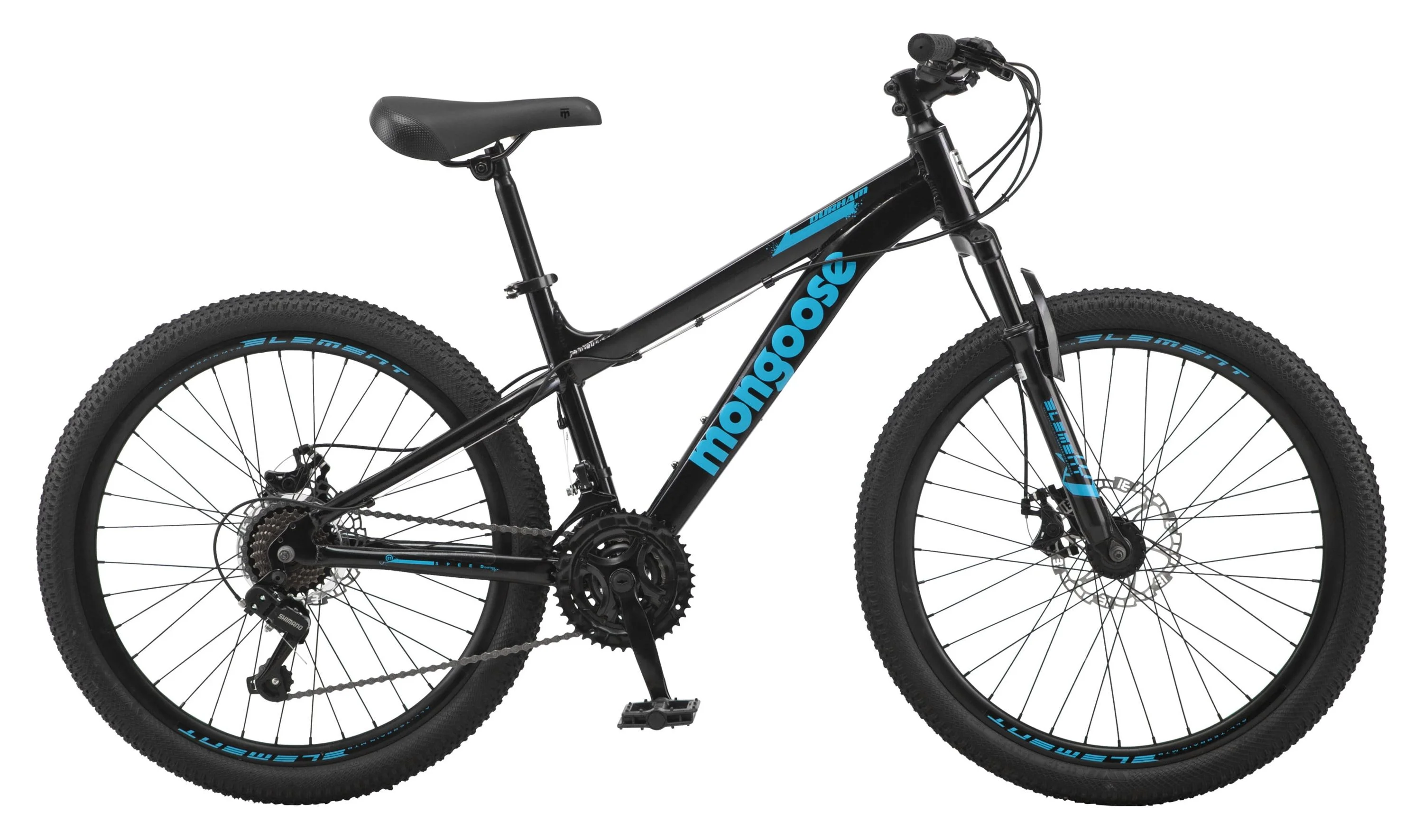 Mongoose 24-in. Durham Unisex Mountain Bike, Black, 21 Speeds