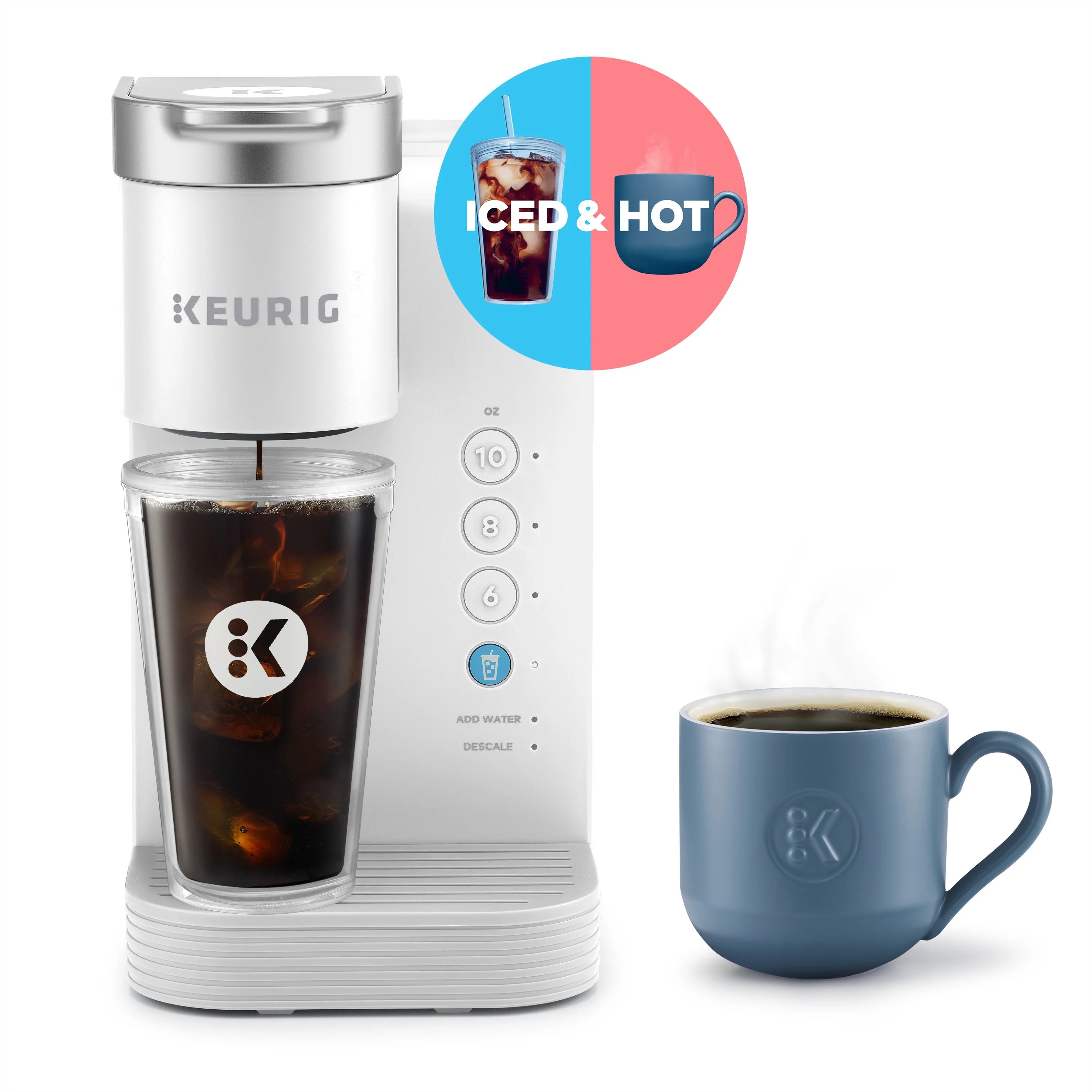 Keurig K-Iced Essentials White Iced and Hot Single-Serve K-Cup Pod Coffee Maker