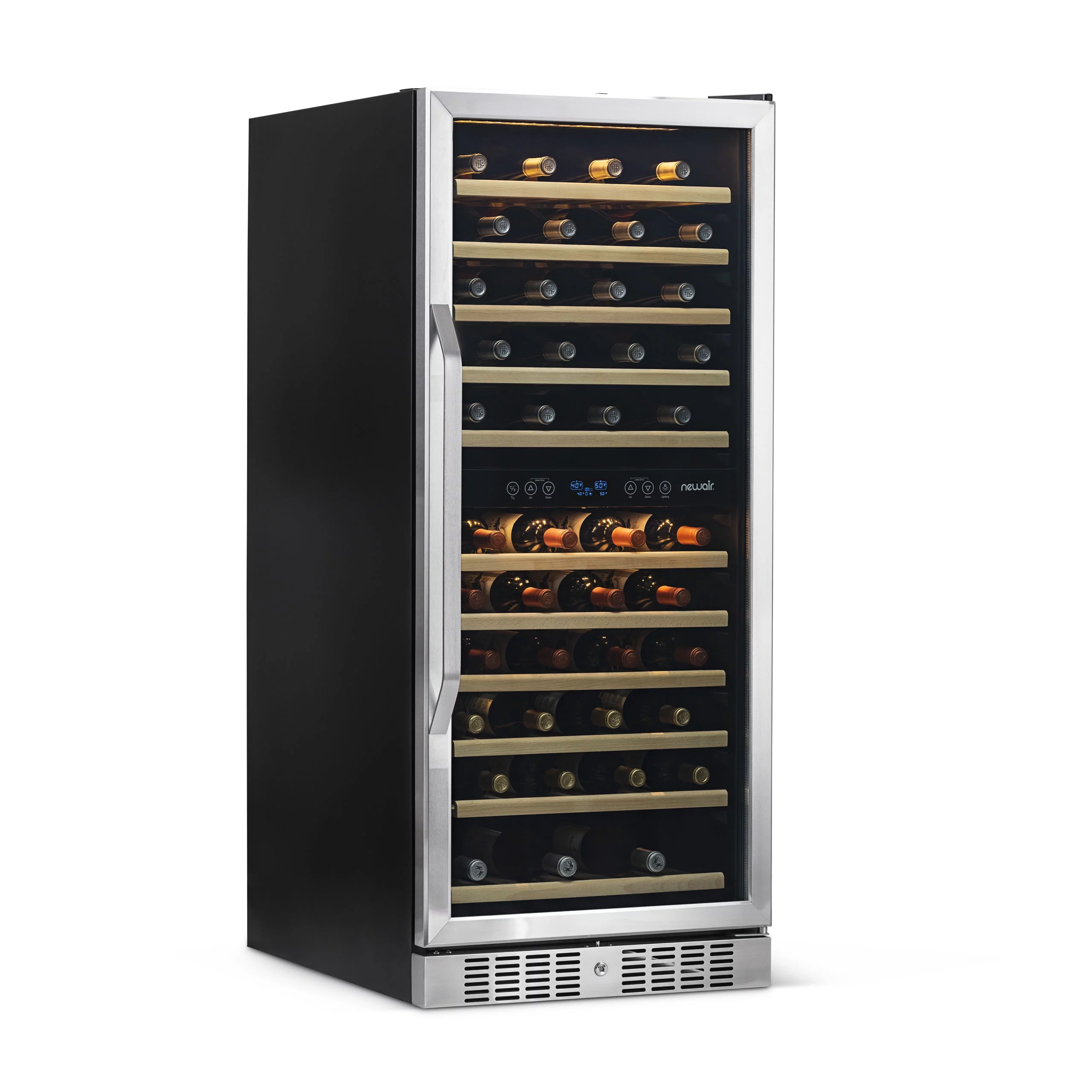 Newair 27″ Wine Fridge | Dual Zone, 116 Bottle Capacity | Stainless Steel