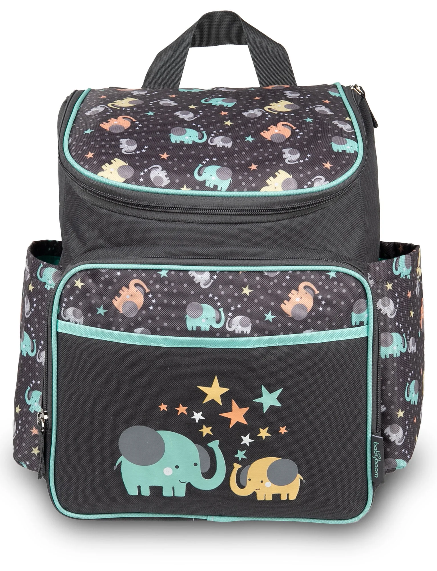 Baby Boom Elephant Print Top Zip Back Pack Unisex Diaper Bag