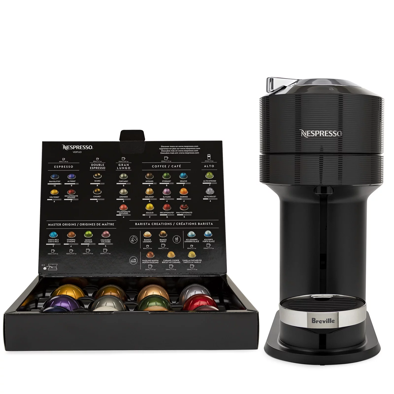 Nespresso by Brevelle Vertus Next Classic Black Coffee and Espresso Machine