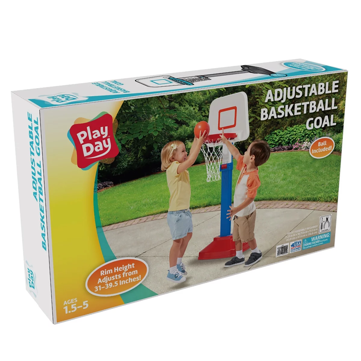 Play Day Adjustable Basketball Goal for Kids