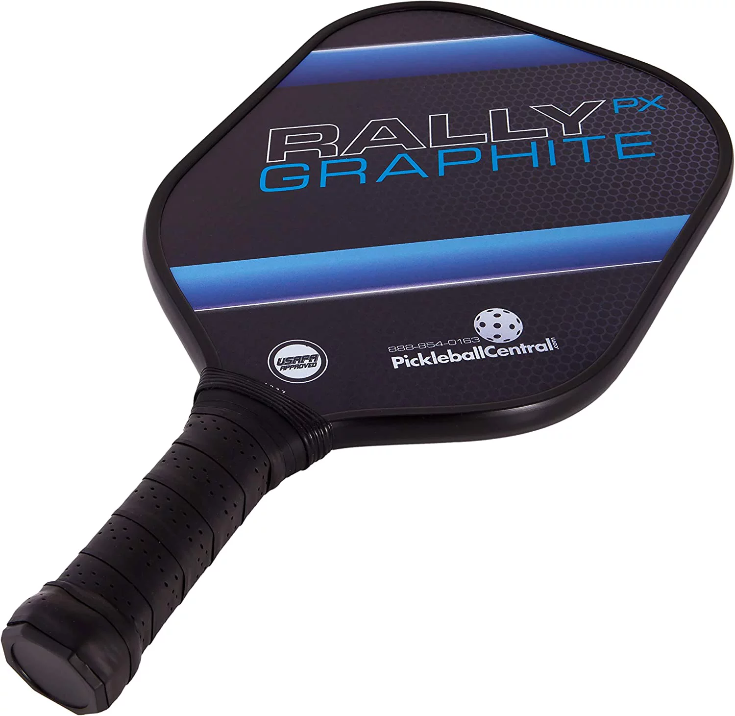 Rally PX Graphite Pickleball Paddle | Composite Honeycomb Core, Graphite Carbon Fiber Face | Standard Grip | Blue