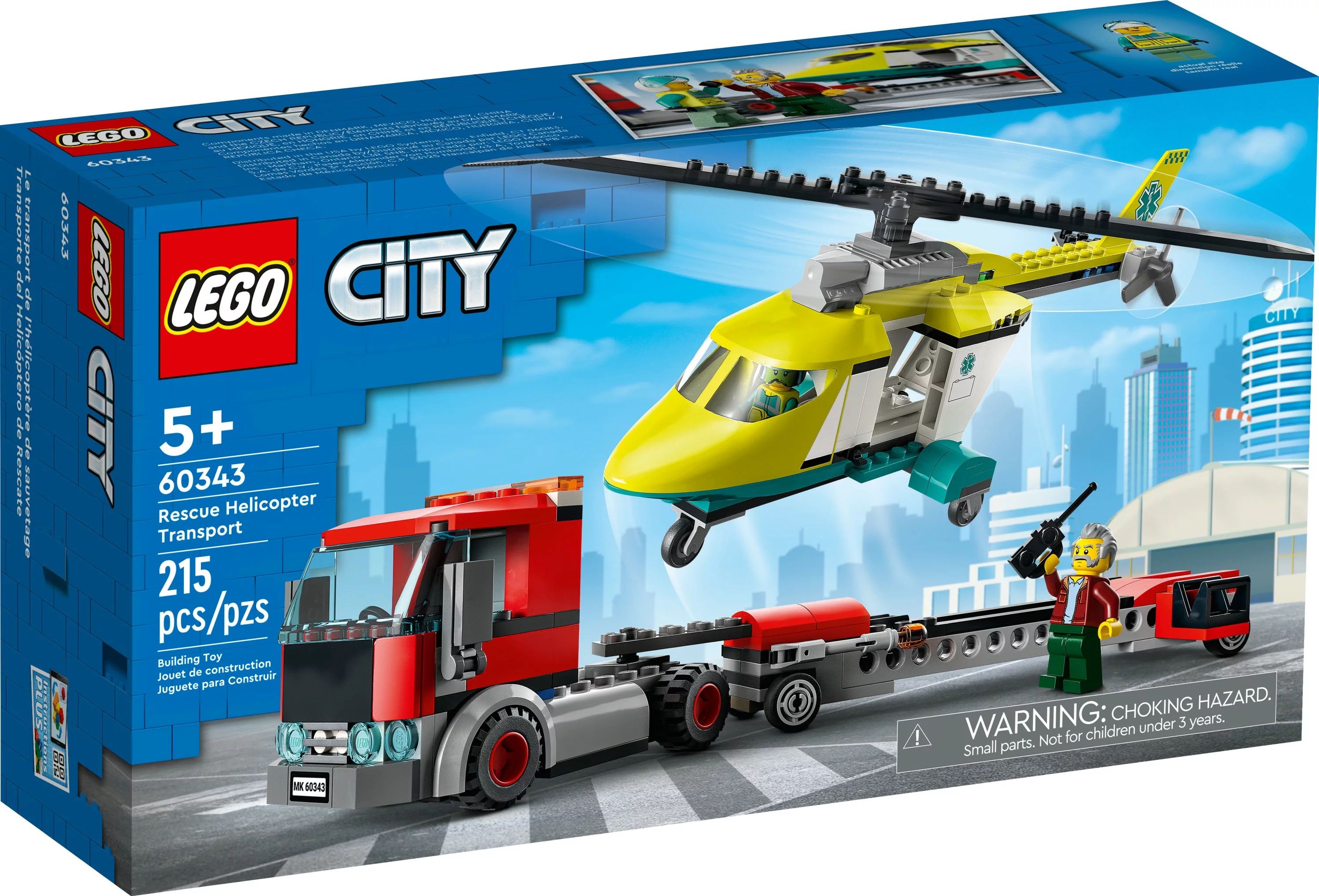 LEGO City Great Vehicles Rescue Helicopter Transport 60343