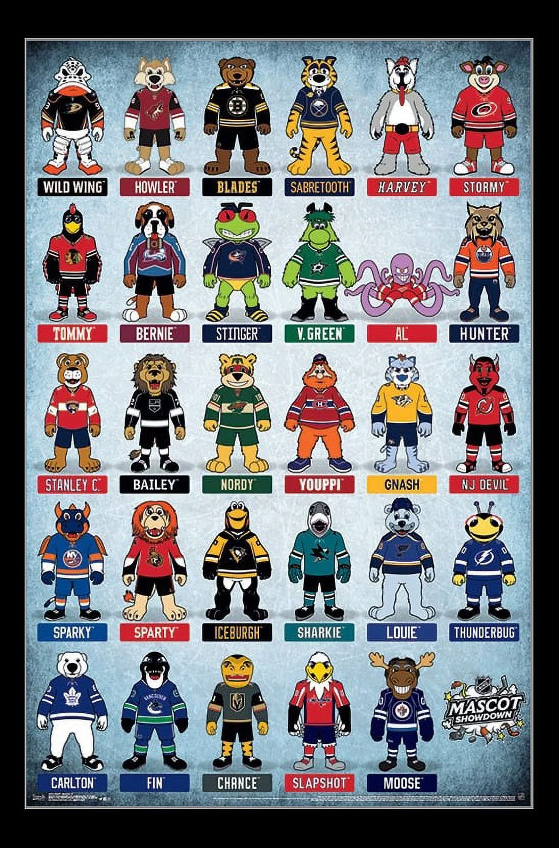 NHL_ – Mascots Laminated & Framed Poster Print (22 x 34)