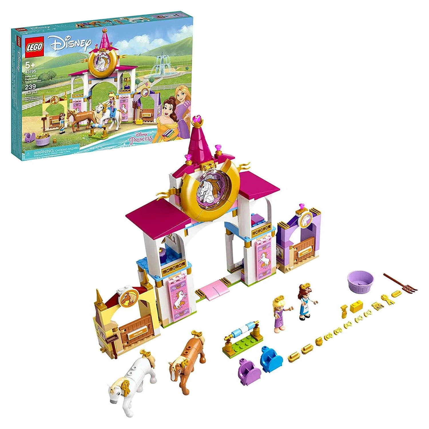 LEGO 43195 Disney Belle and Rapunzel’s Royal Stables Toy Building Kit (239 Pieces)