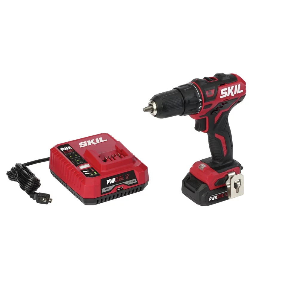 SKIL PWR CORE 12 Brushless 12-Volt 1/2 In. Cordless Drill Driver Kit with 2.0Ah Lithium-Ion Battery and Charger , DL529002