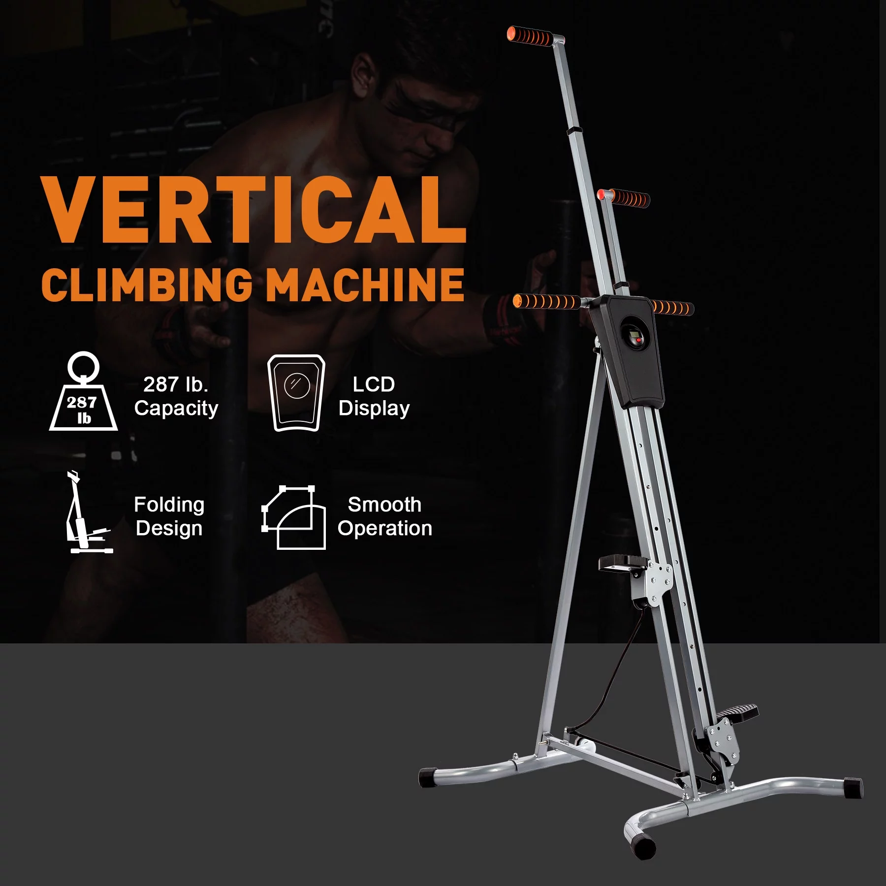 Preenex Foldable Vertical Climber Home Gym Workout Climbing Equipment Exercise Machine