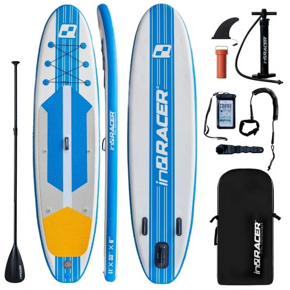 Best inQracer 11’/10’6″ Inflatable Stand Up Paddle Board with Free Premium SUP Accessories & Backpack