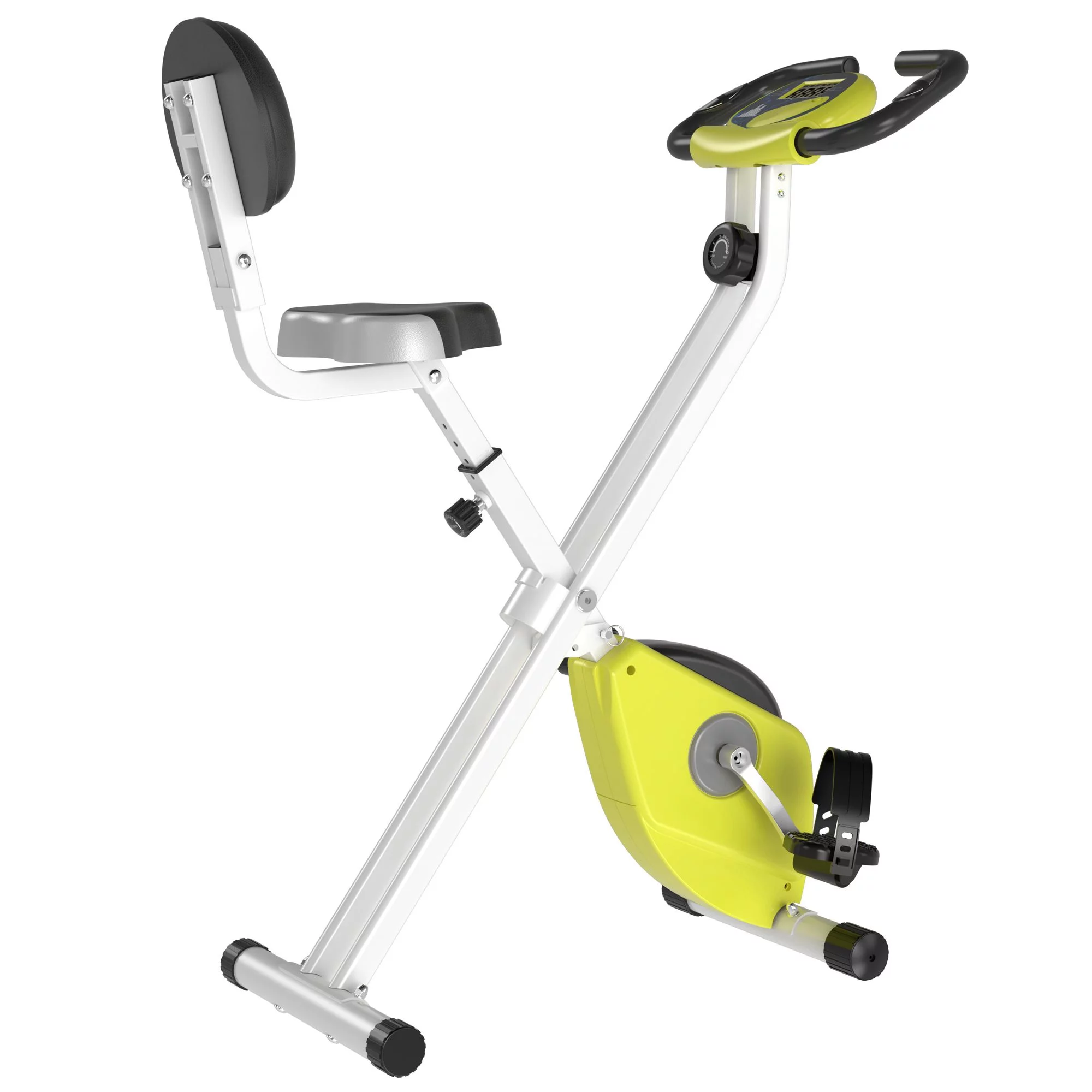 Soozier Folding Upright Training Stationary Indoor Bike with 8 Levels of Magnetic Resistance for Aerobic Exercise