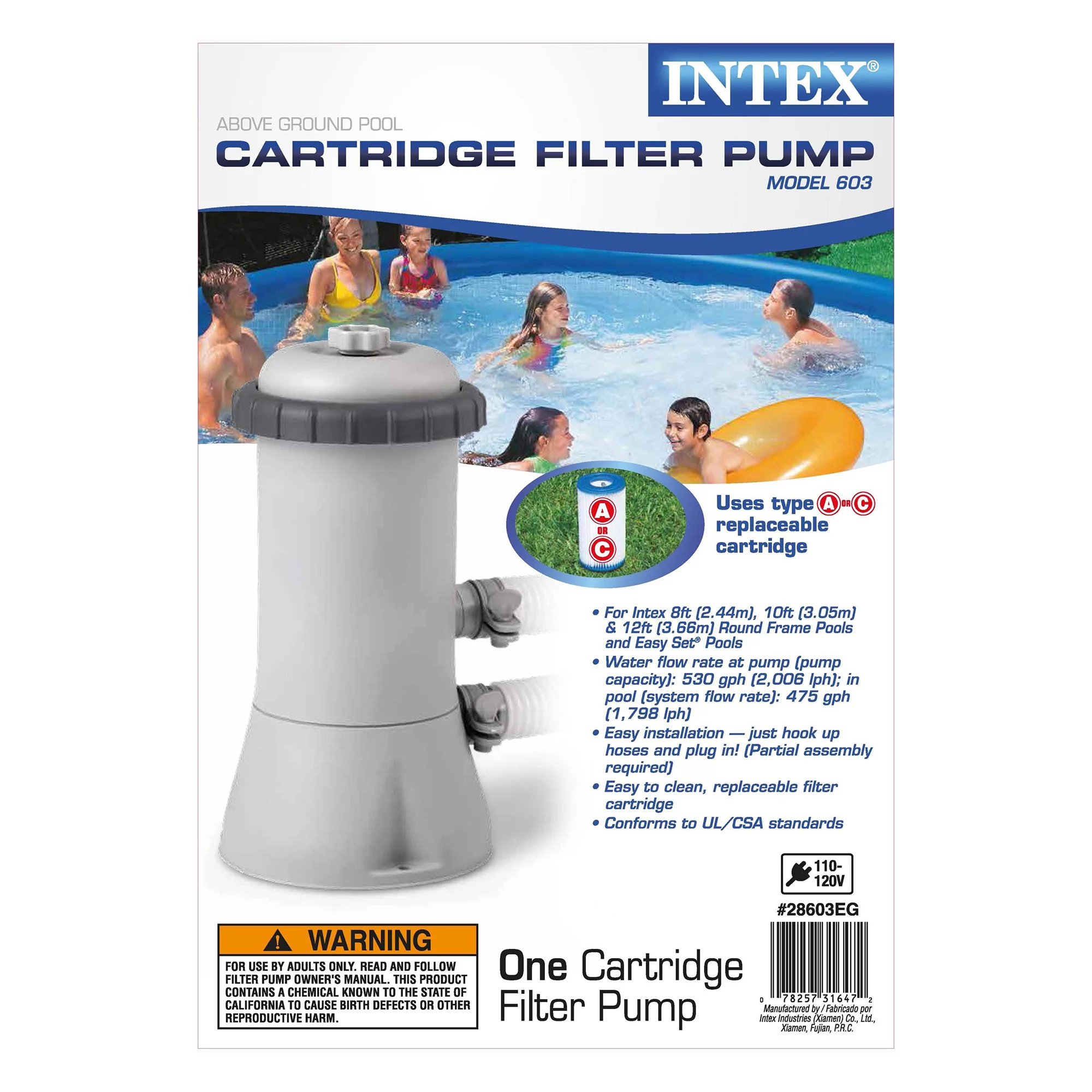 Intex 15′ x 33″ Easy Set Above Ground Swimming Pool, Filter Pump & Cover Tarp