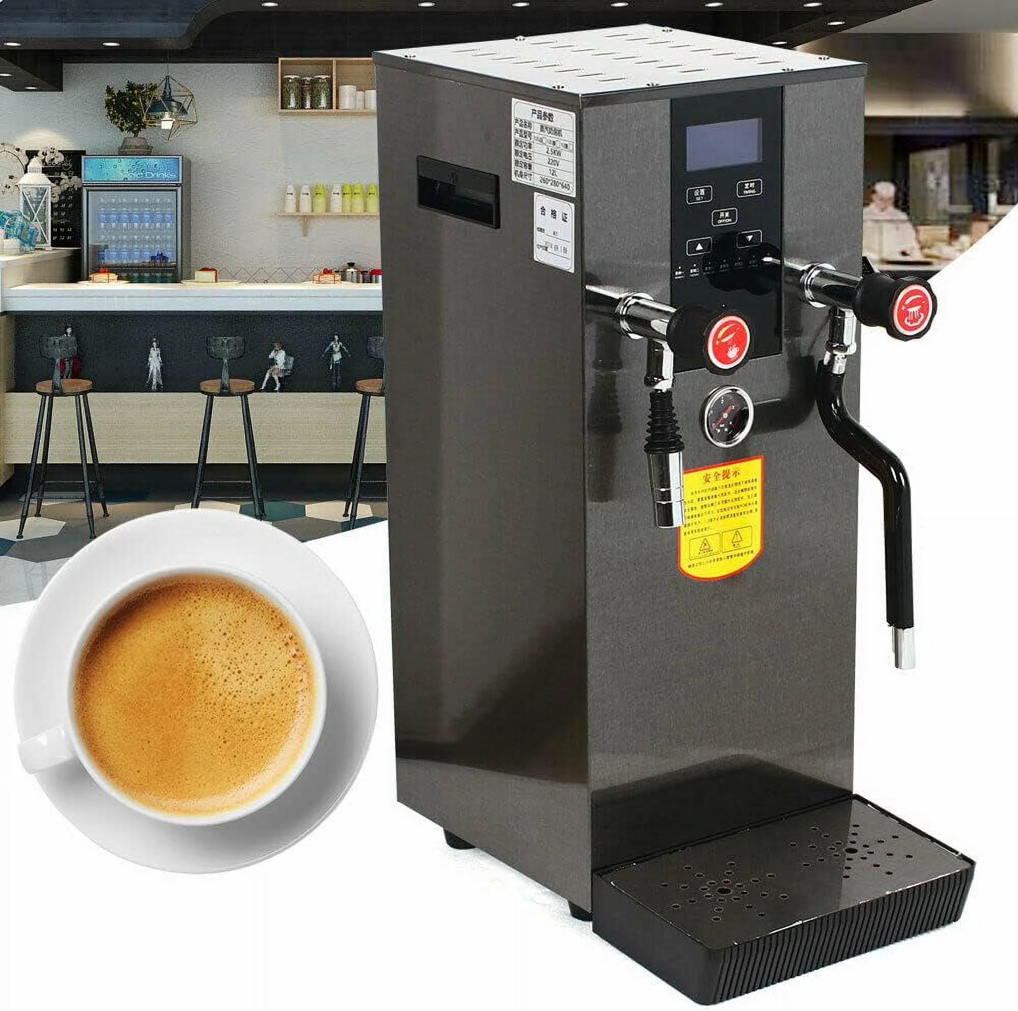 MIDUO 2500W 110V Commercial Stainless Steel Espresso Maker Cappuccino Coffee Machine