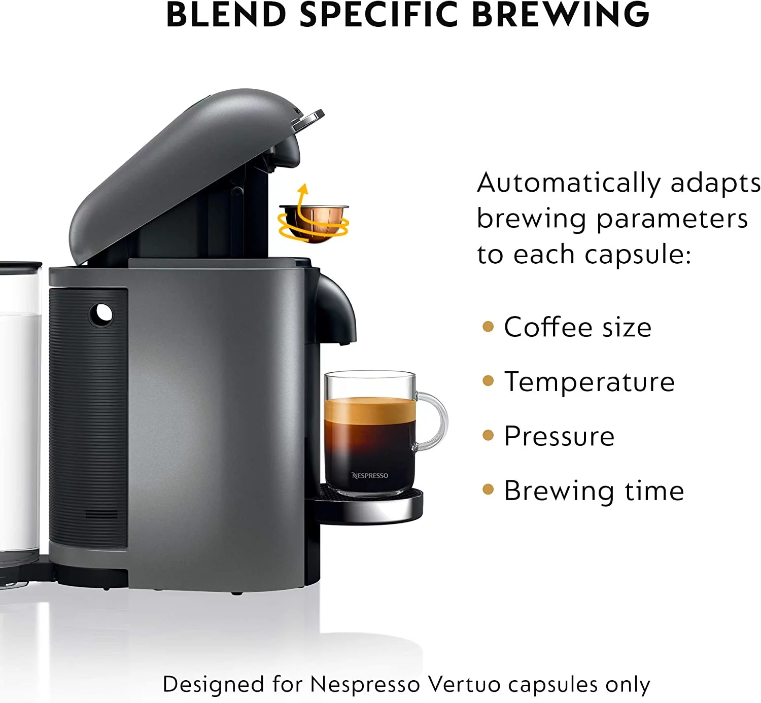 Breville-Nespresso USA BNV420SIL1BUC1 Nespresso VertuoPlus Deluxe Coffee and Espresso Maker by , Silver