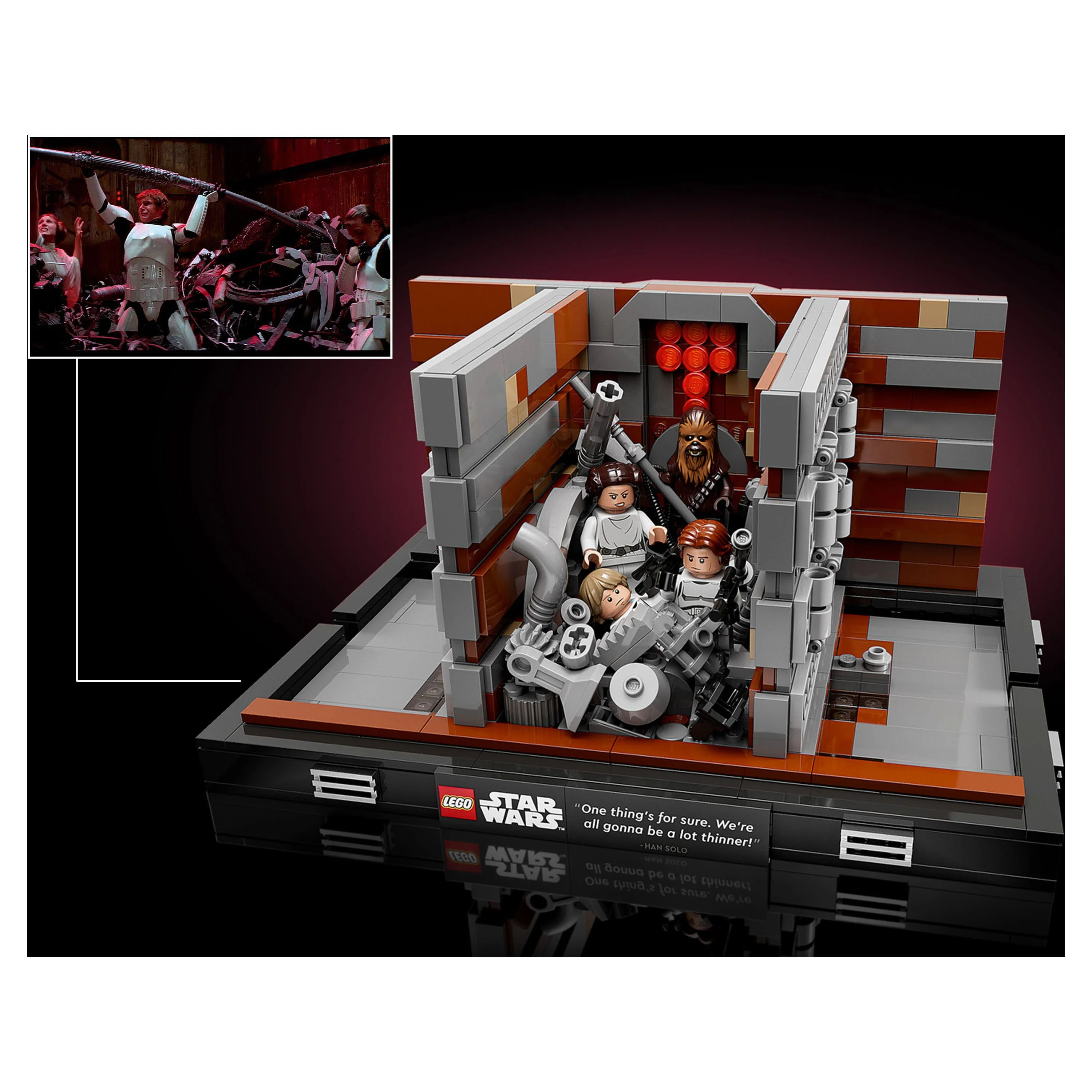 LEGO Star Wars Death Star Trash Compactor Diorama Series 75339 Adult Building Set with 6 Star Wars Figures including Princess Leia, Chewbacca & R2-D2, Gift for Star Wars Fans