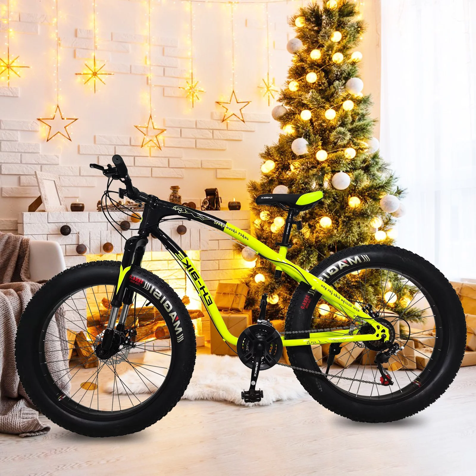 26-inch Fat Tire Off-Road Vehicle, 21-Speed Mountain Snow Bike