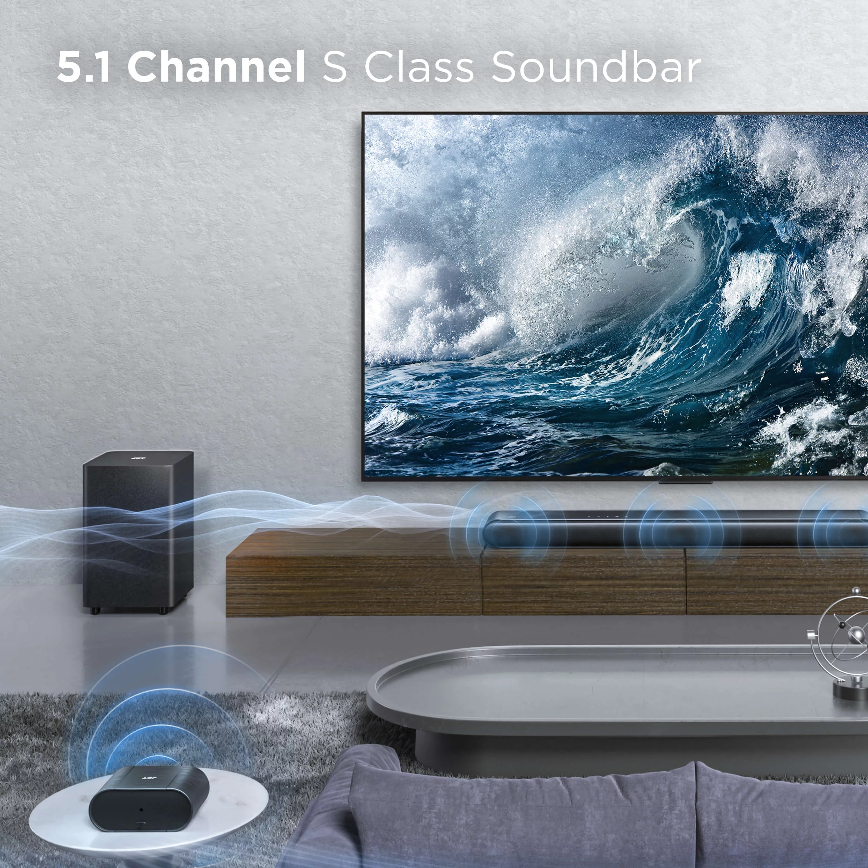 TCL S Class 5.1 Channel Sound Bar with DTS Virtual:X, Built-in Center Channel Speaker, Surround Sound Speakers and Wireless Subwoofer  , S510W