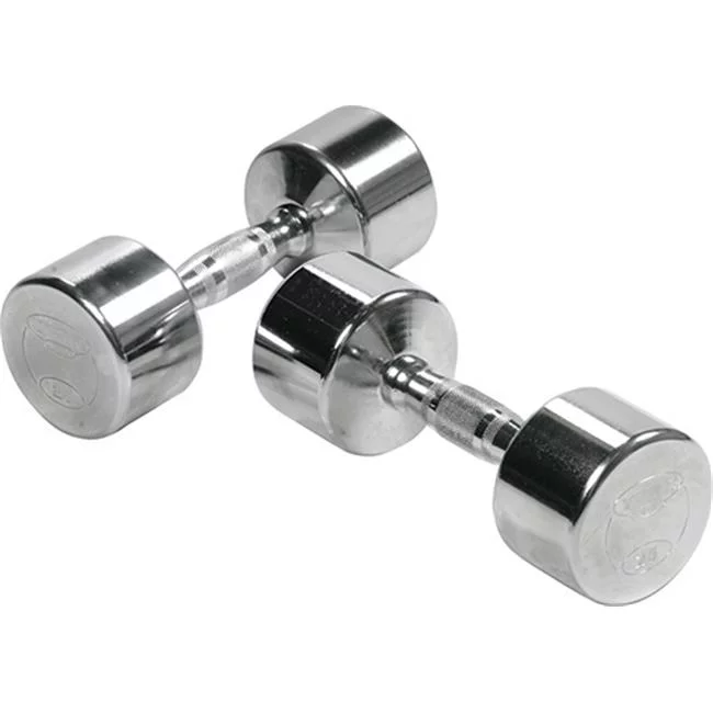 Solid Steel Professional Chrome Dumbbell with Ergo Grip – 30 lbs