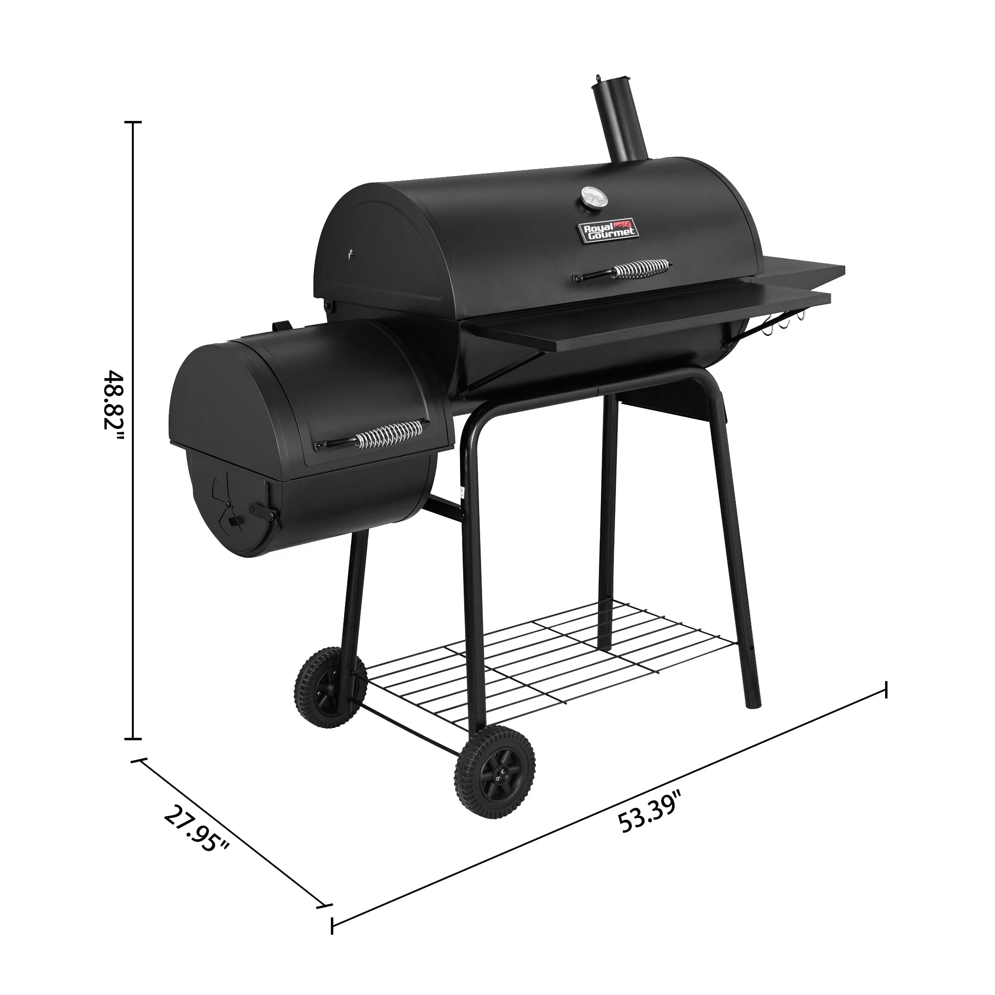 Royal Gourmet 30″ CC1830S Steel Charcoal Grill with Offset Smoker