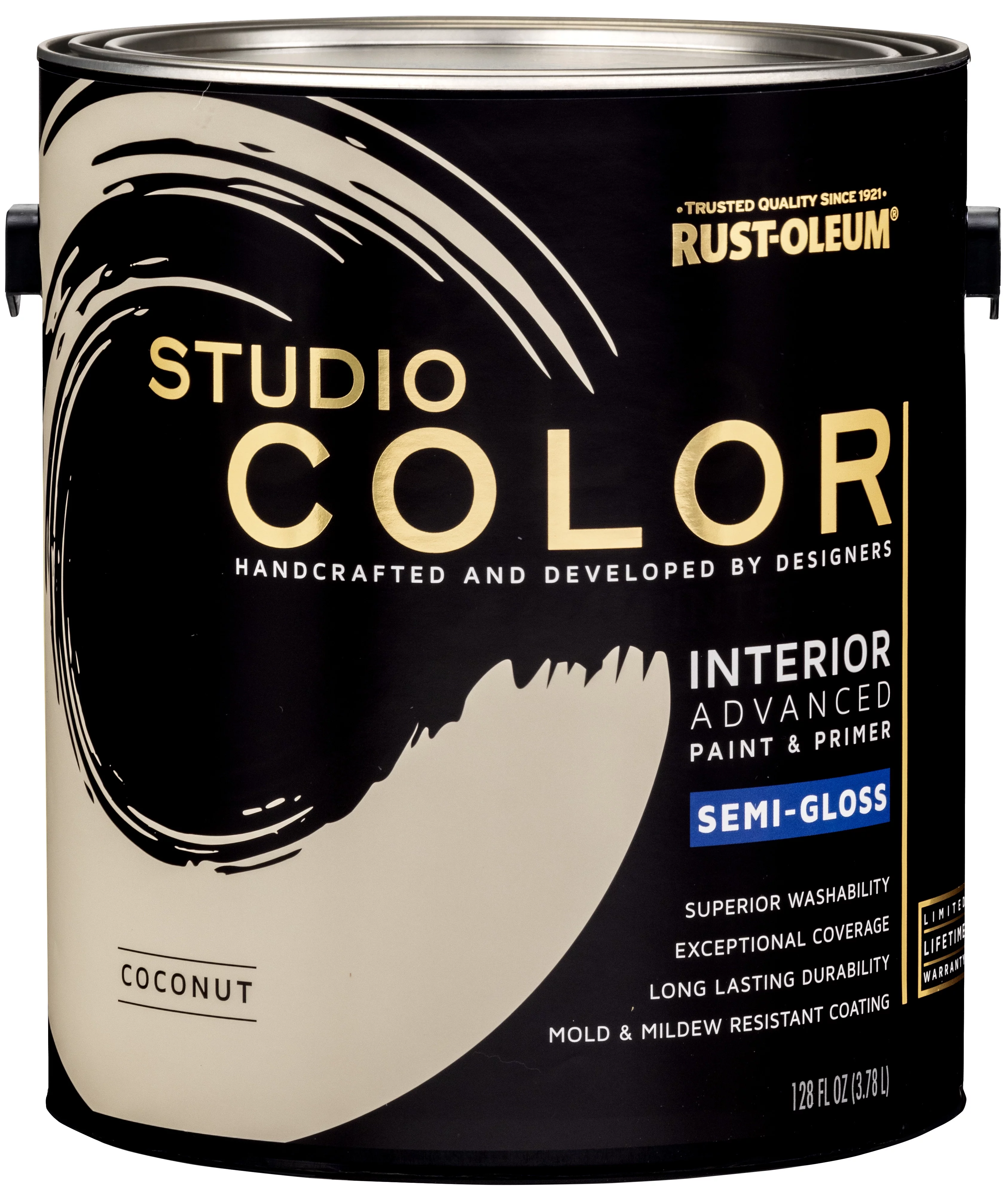 Rust-Oleum Studio Color White, Interior Paint + Primer, Semi-Gloss Finish, Gallon