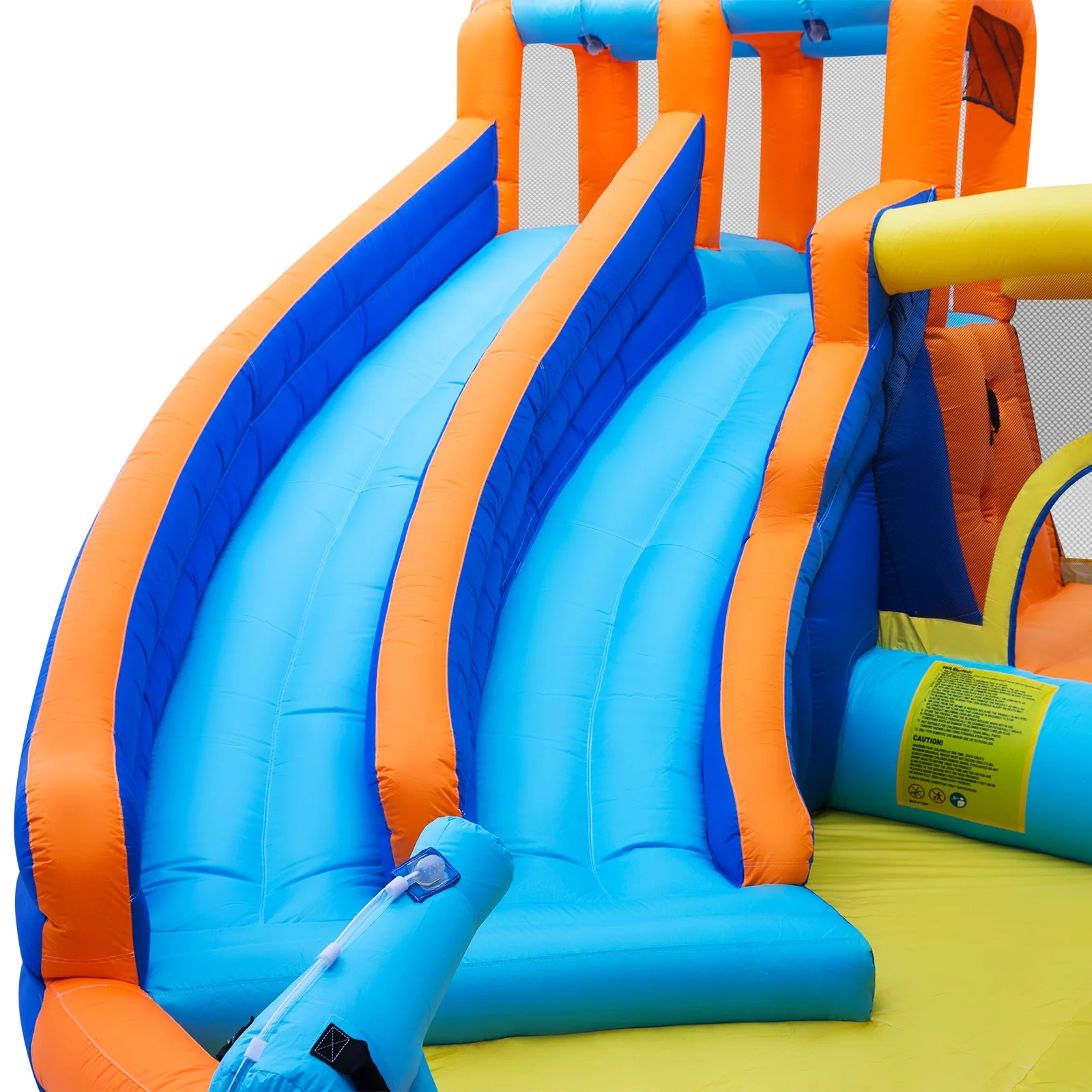 JOYLDIAS Kids Inflatable Water Slide Giant Water Park Double Slide Bouncer Playhouse Castle with 4 Water Guns, Pool, Jump Area, Climbing Wall, Air Blower