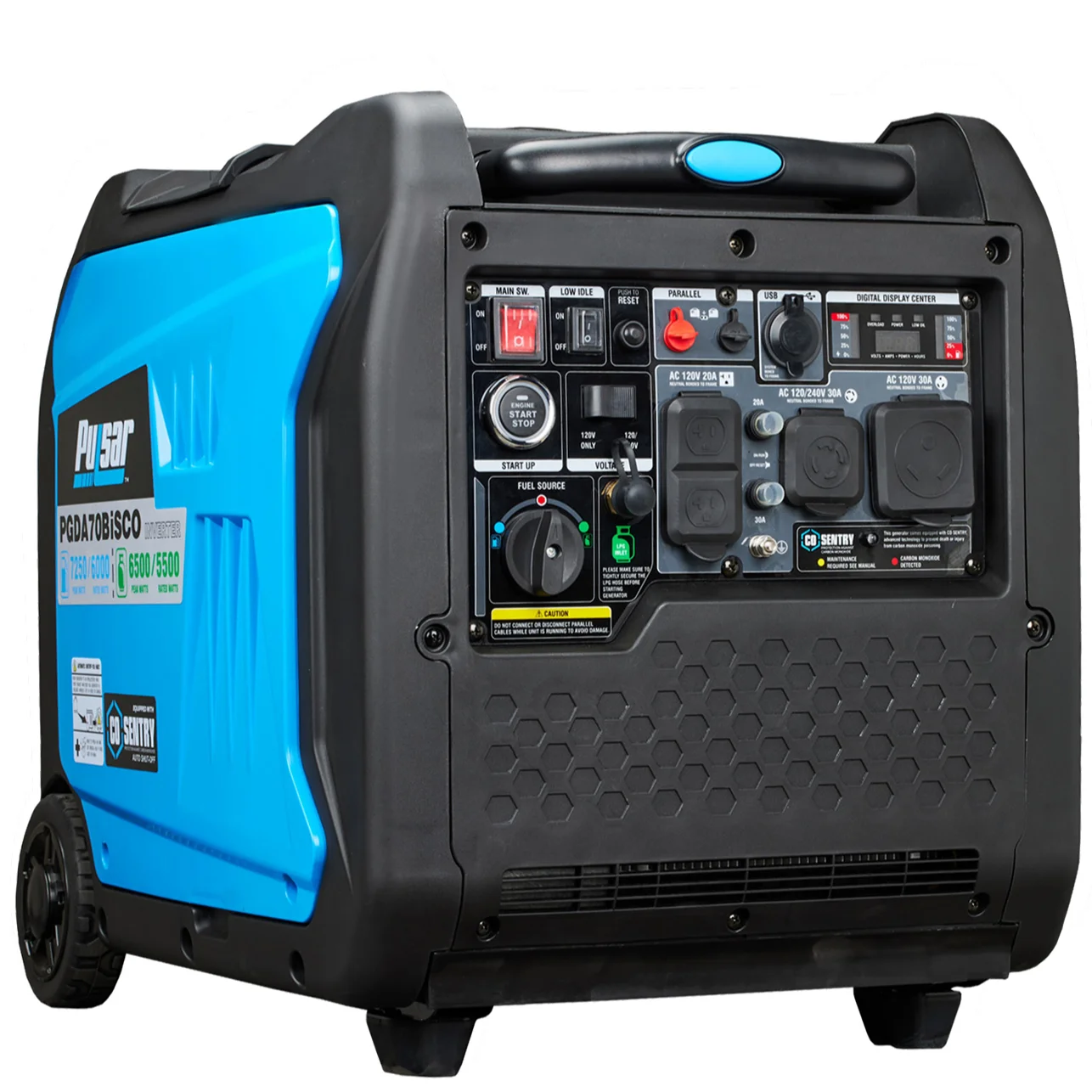 Pulsar 7,250 Watt Super Quiet Dual Fuel Inverter Generator with CO Alert and Remote Start