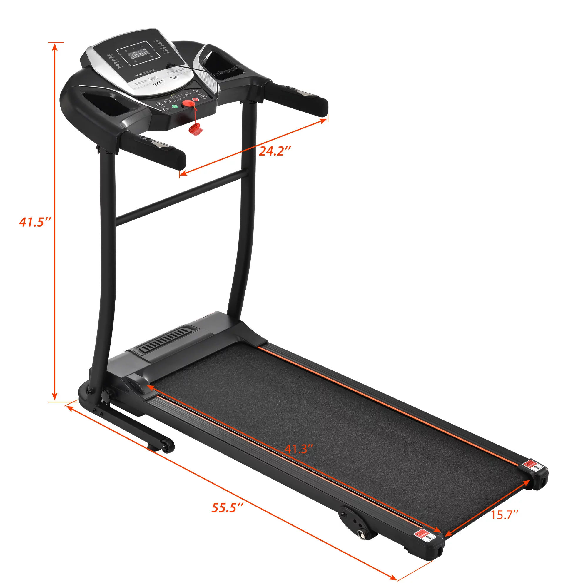 CLEARANCE! Folding Treadmill Electric Running Machine Walking Jogging Machine with 3 Level Incline 12 Preset Programs for Home Gym