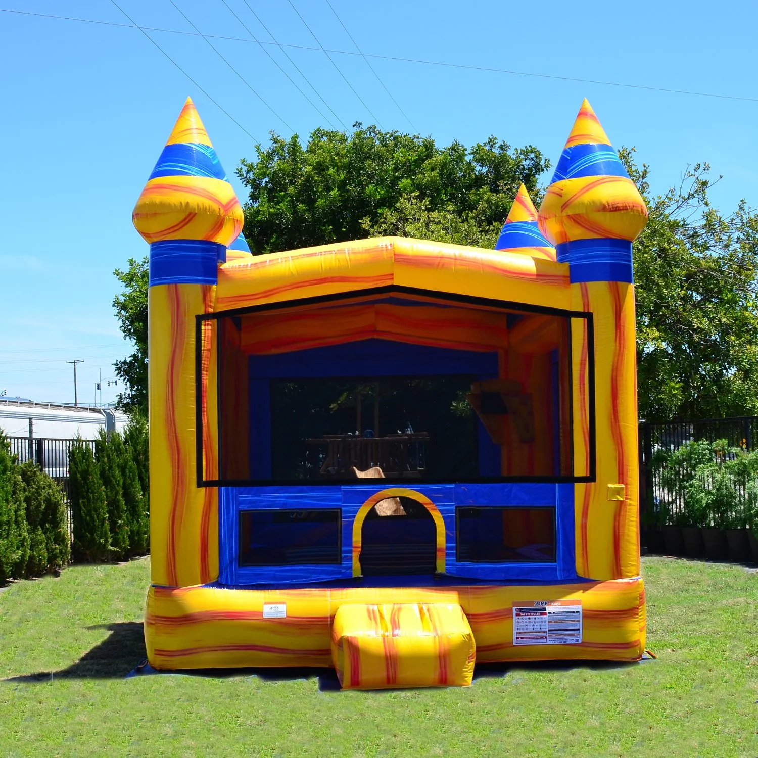 JumpOrange Volcano Commercial Grade Bounce House Inflatable for Kids and Adults (with Blower), Castle Theme