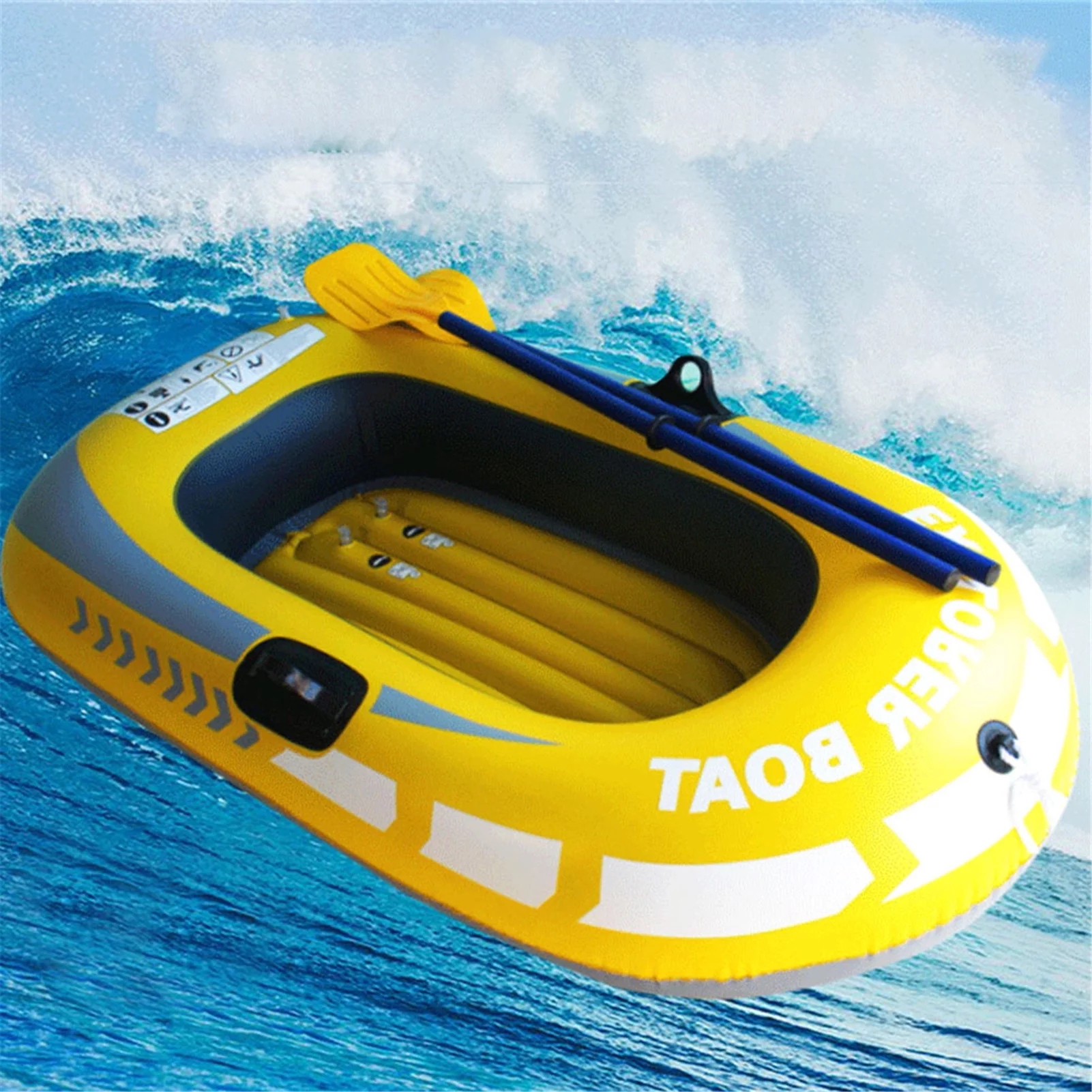 1/2 Person Inflatable Boat | Summer Double PVC Inflatable Kayak | Thickened Folding Portable Fishing Boat for Outdoor Drifting Water Sports