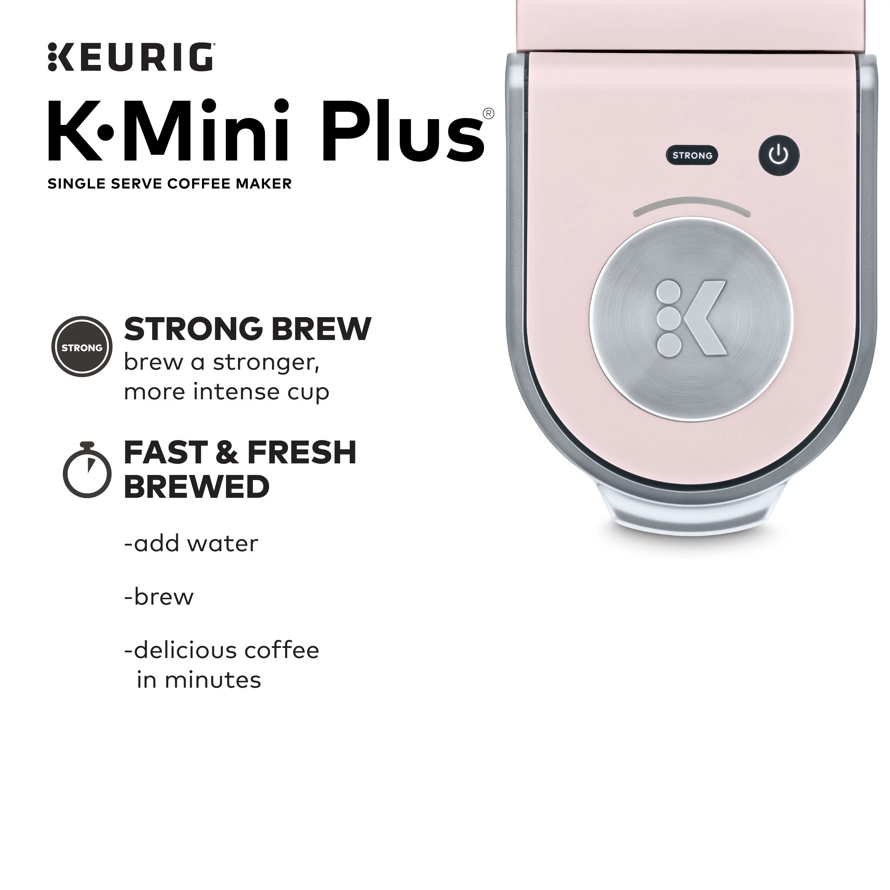 Keurig K-Mini Plus Single Serve K-Cup Pod Coffee Maker, Dusty Rose