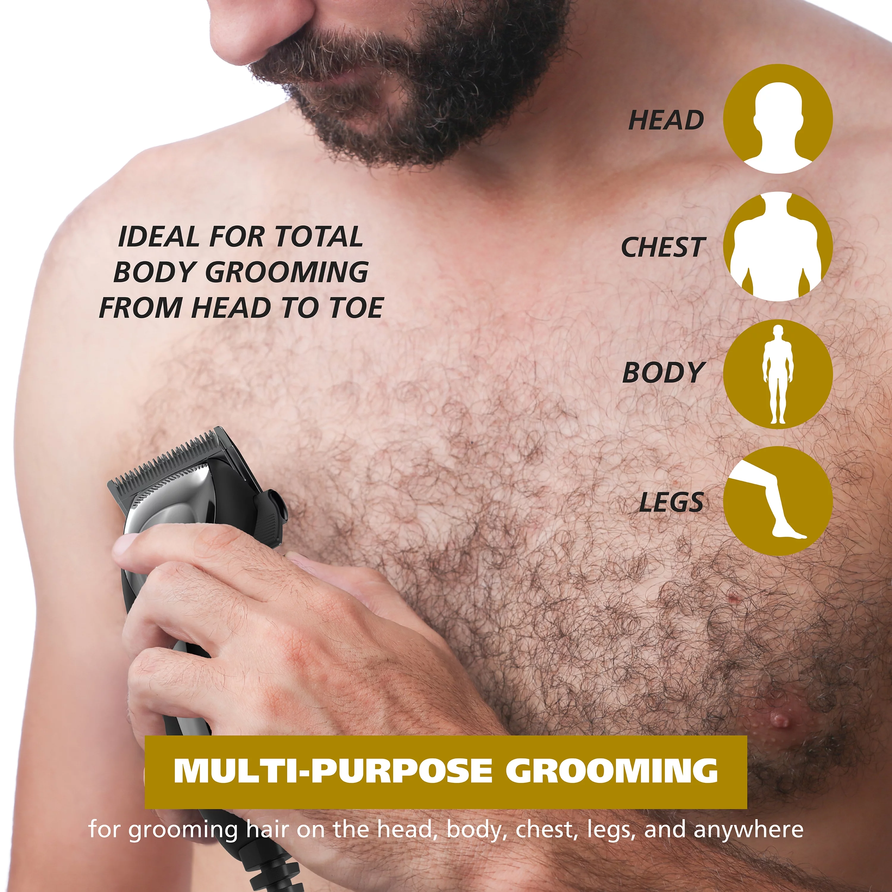 Wahl ATV Total Body Manscaper Corded Hair Clipper for Men, 3024498