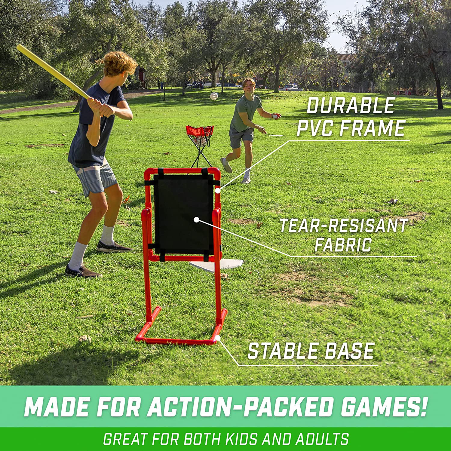 GoSports Baseball Strike Zone Target for Plastic Balls – Compatible with Blitzball and Wiffle Ball