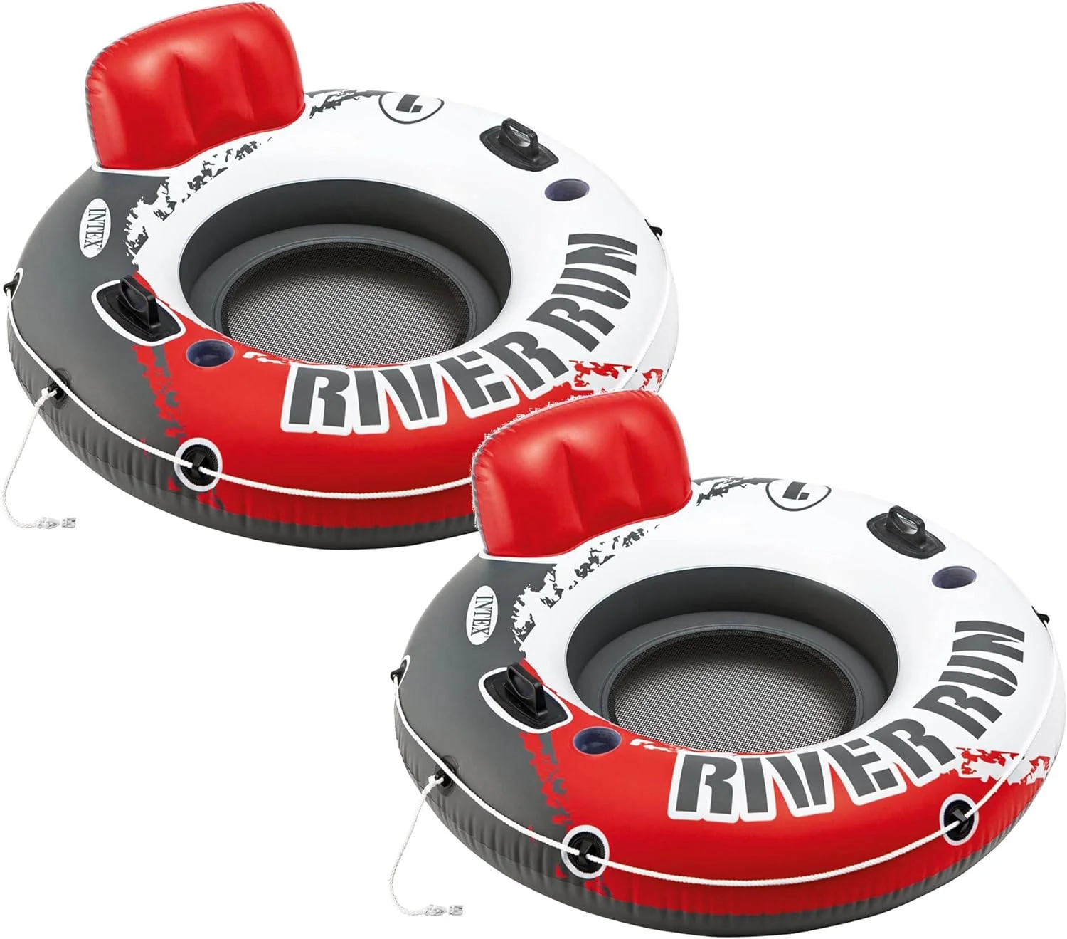 Intex River Run 1 53″ Inflatable Floating Water Tube Lake Raft, Red (2 Pack)