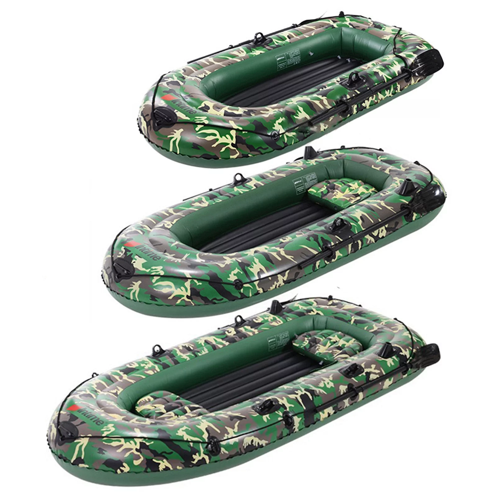 10ft 2/3/4 Person Inflatable Boat Set with Paddles Air Pump PVC Kayak Canoe Boat Set for Drifting