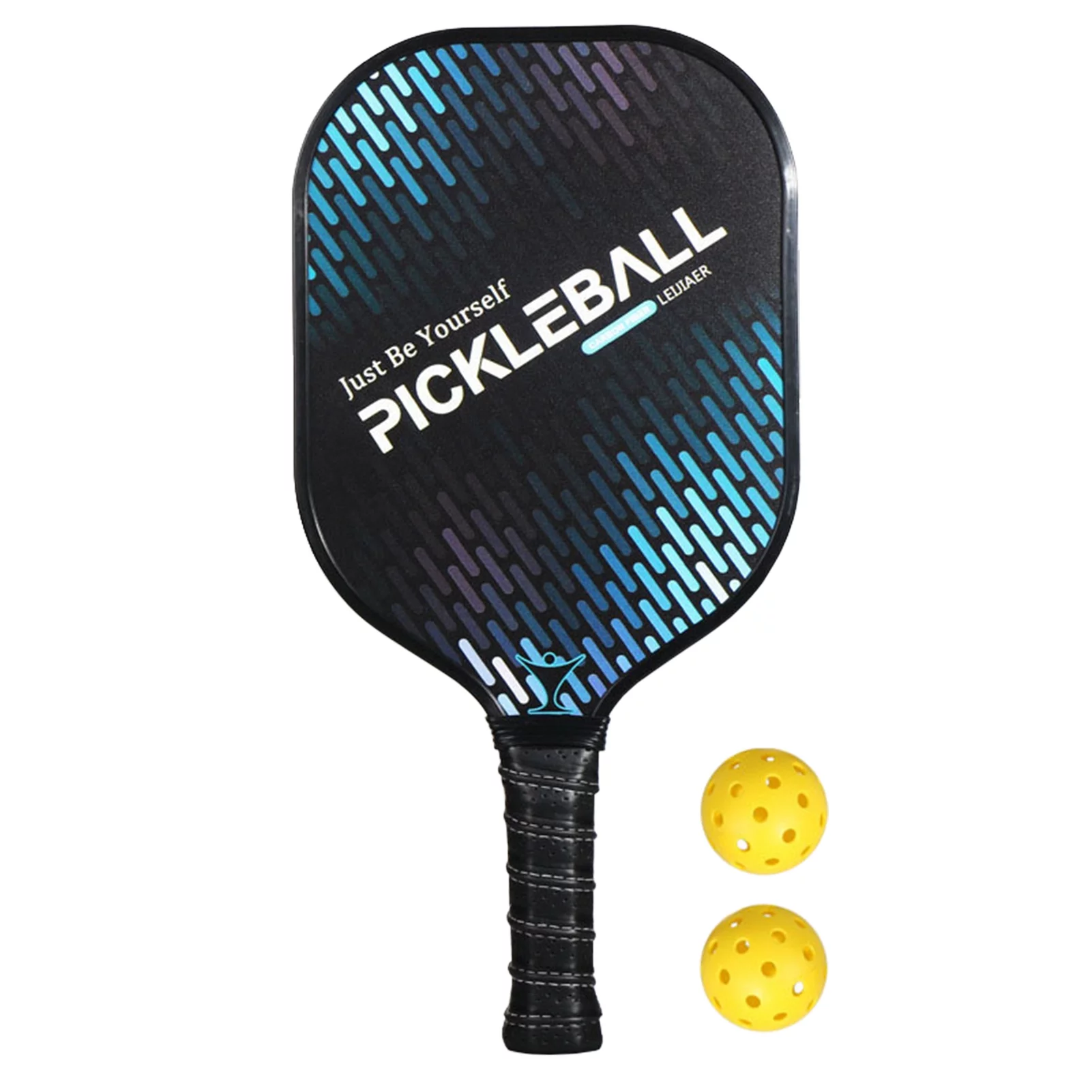 LEIJIAER Ultralight Pickleball Paddle and Ball Set Carbon Fiber Surface Pickle Ball Racket 1 Paddles with 2 Balls