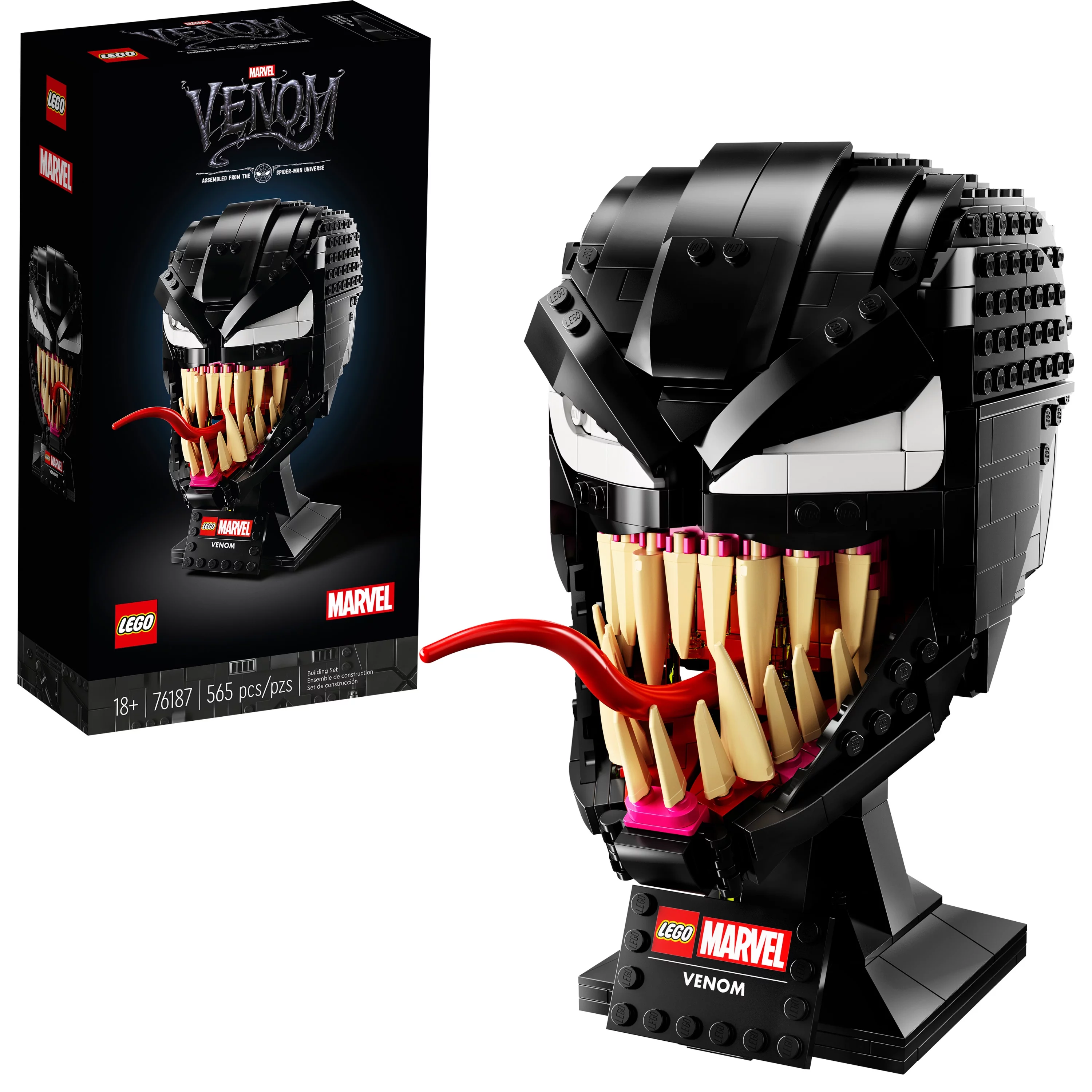 LEGO Marvel Spider-Man Venom Mask Set 76187 Collectible Set – Model Kit for Adults to Build, Home D??cor Creative Display, Movie Inspired Gift Idea for Adults