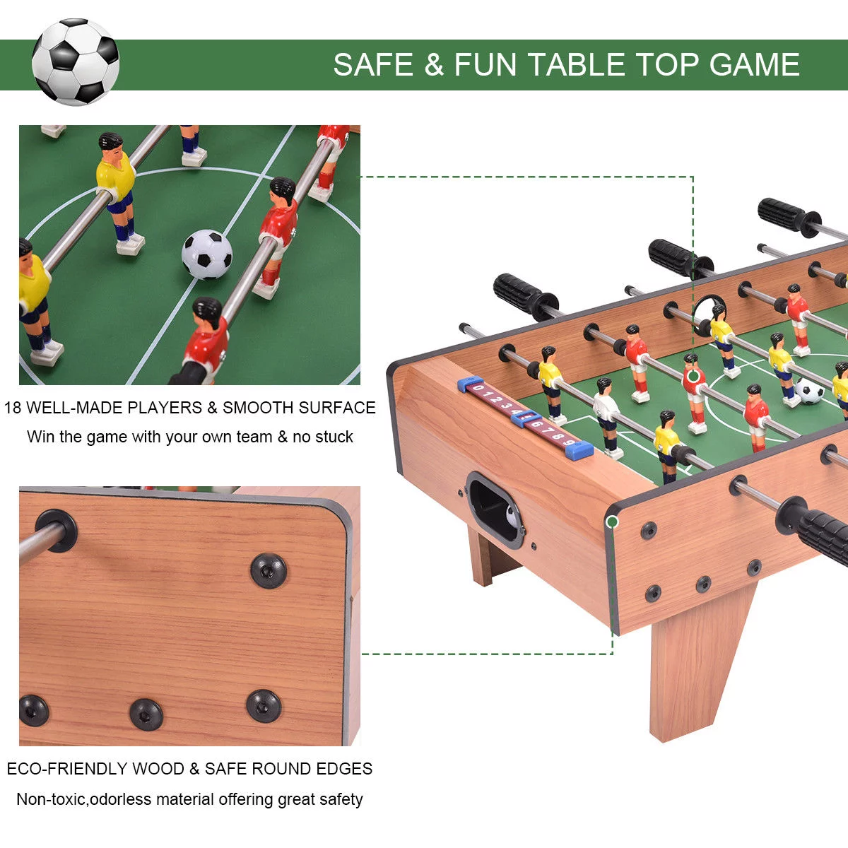 Costway 27” Foosball Table Competition Game Room Soccer football Sports Indoor w/ Legs