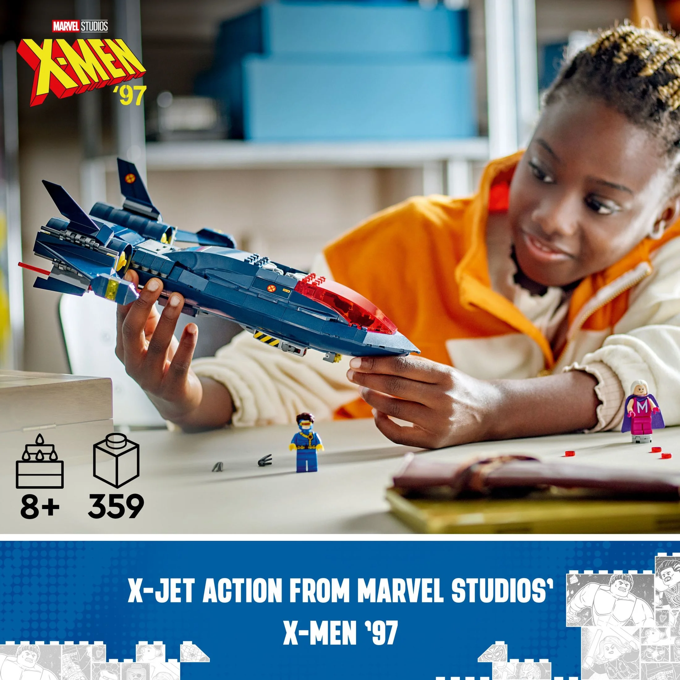 LEGO Marvel X-Men X-Jet Toy Plane Model Building Kit, Disney Plus Inspired X-Men Building Toy for Kids with 4 Marvel Minifigures, Gift for Marvel Fans, Boys and Girls Ages 8 and Up, 76281