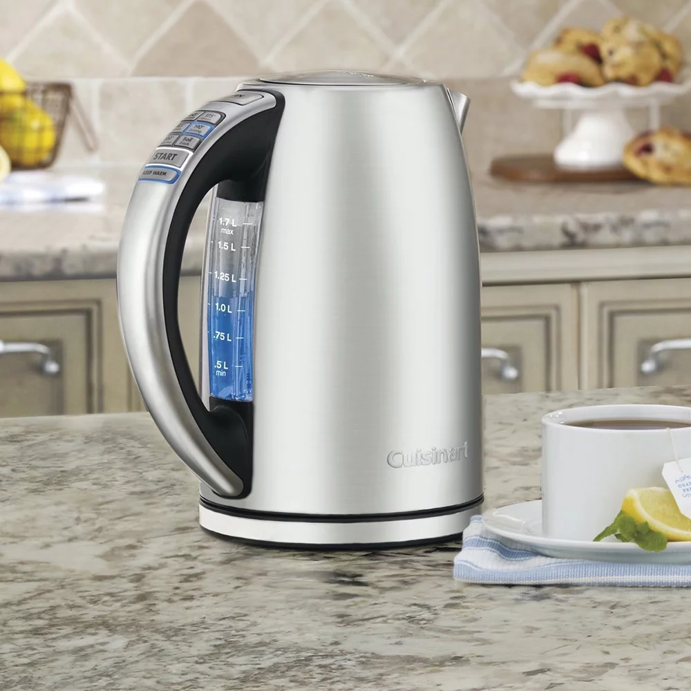 Cuisinart PerfectTemp Cordless Electric Kettle Brushed Stainless Steel (CPK-17) with 1 Year Extended Warranty