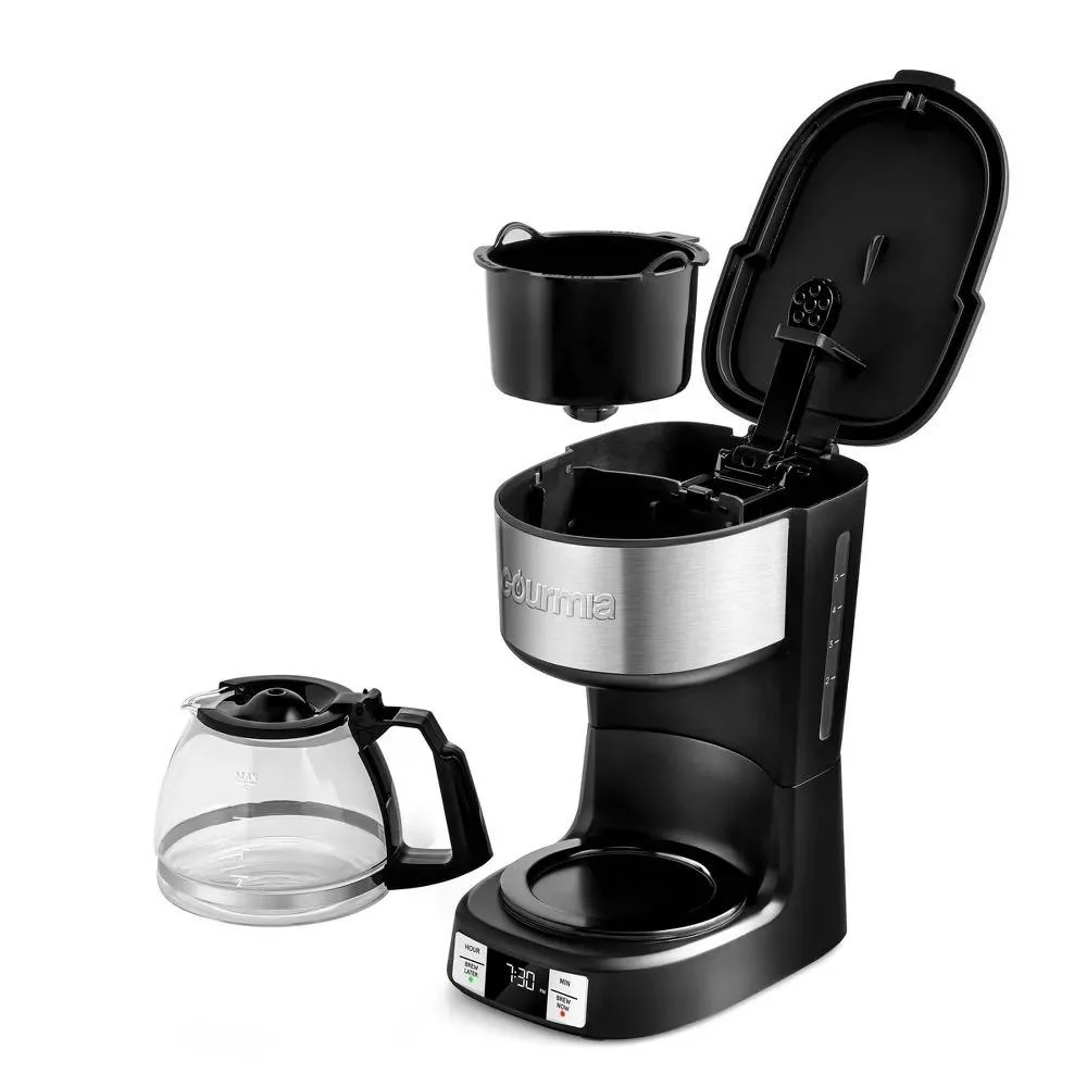 Gourmia 5 Cup Programmable Drip Coffee Maker with Brew Later Black