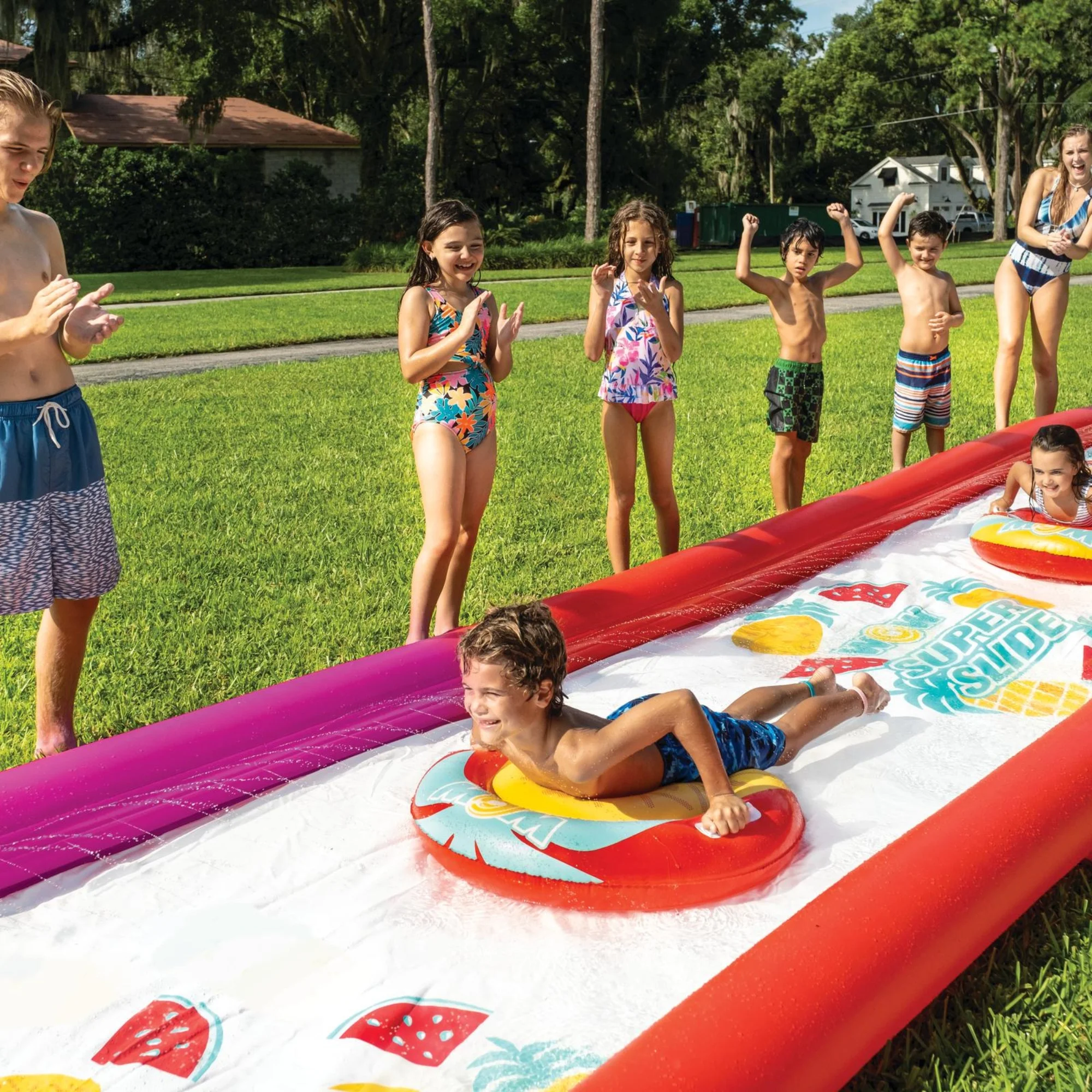 WOW Sports Giant Backyard Double Lane Lawn Slide