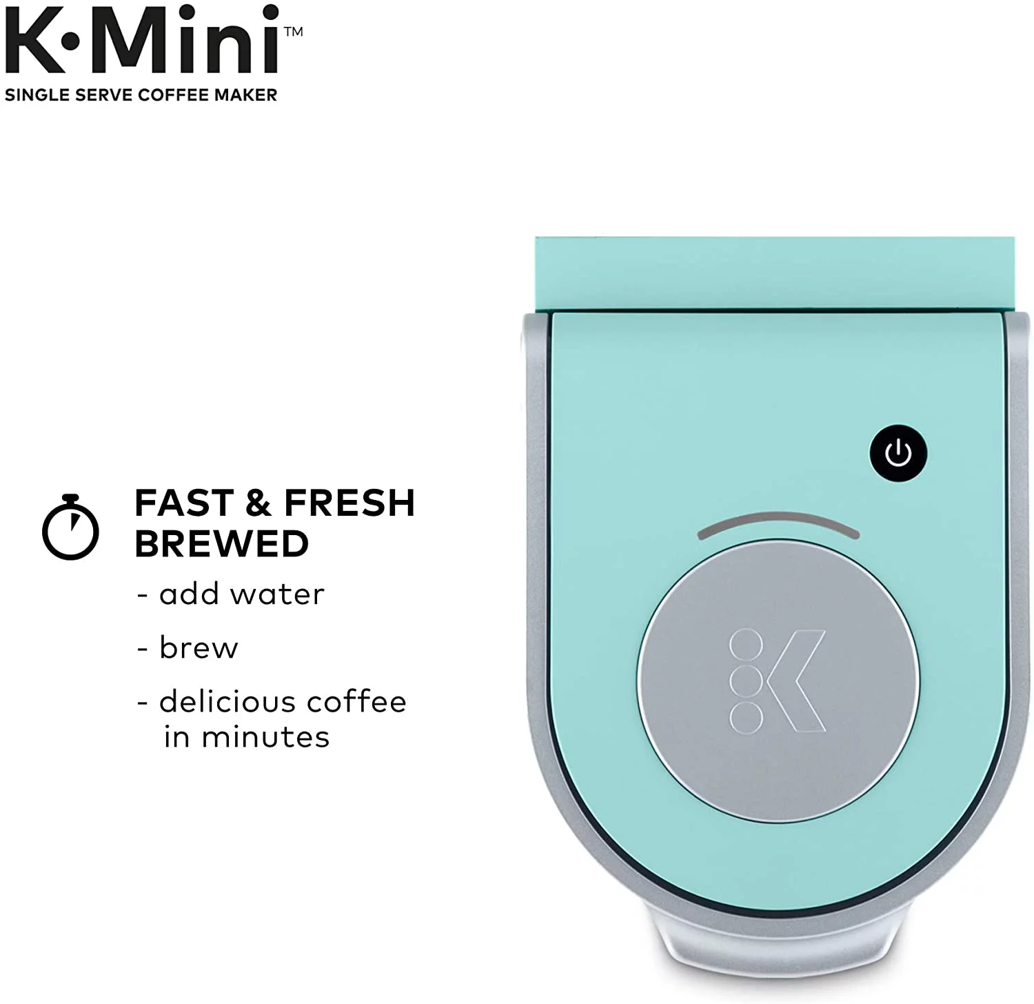 Keurig K-Mini Coffee Maker, Single Serve K-Cup Pod Coffee Brewer, 6 to 12 Oz. Brew Sizes, Oasis