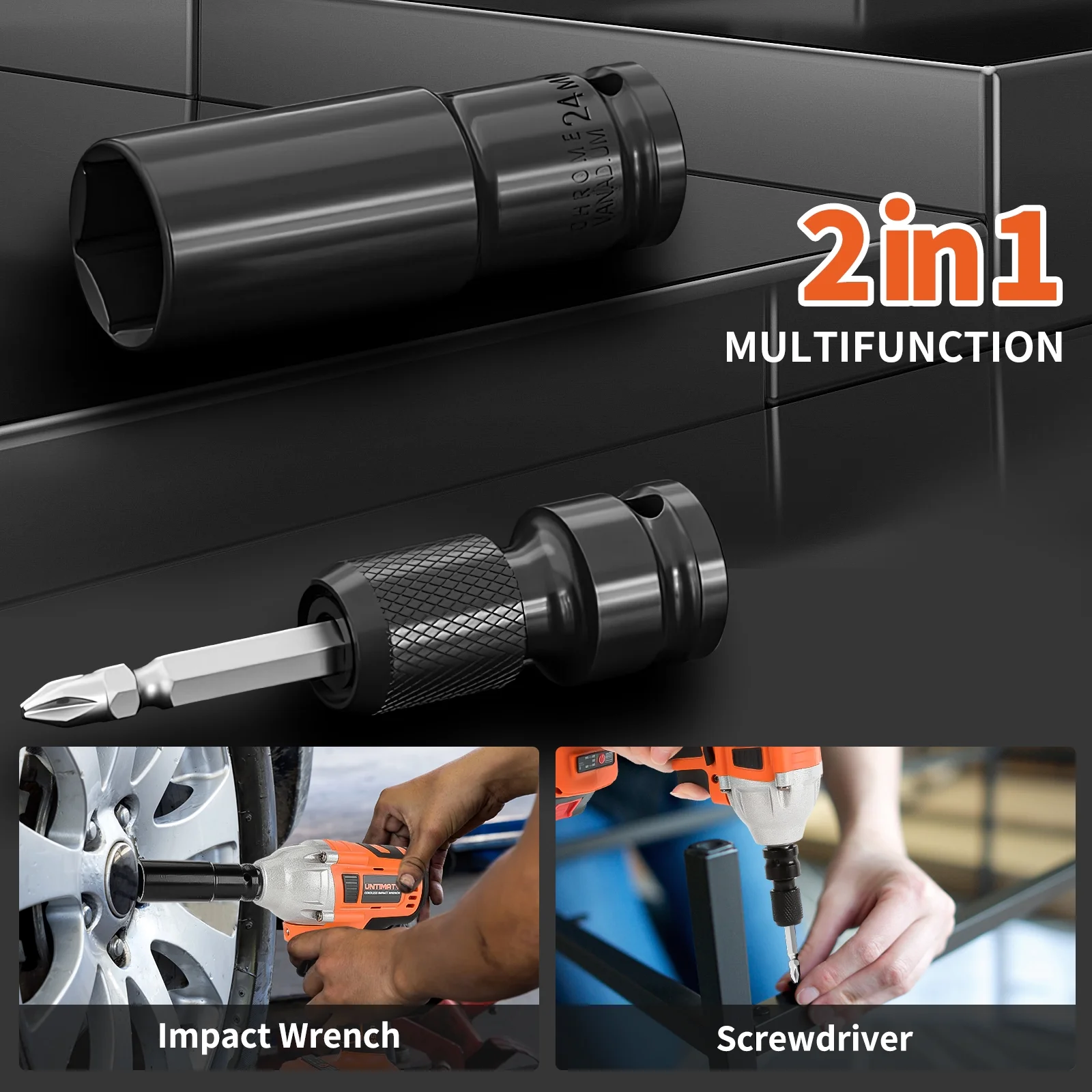 Cordless Impact Wrench, UNTIMATY 1/2 inch  Brushless Impact Gun, Max Torque 350 Ft-lbs??450N.m?? Impact Wrench with 20V Brushless Motor, with 3.0Ah Li-ion Battery & 7 Sockets