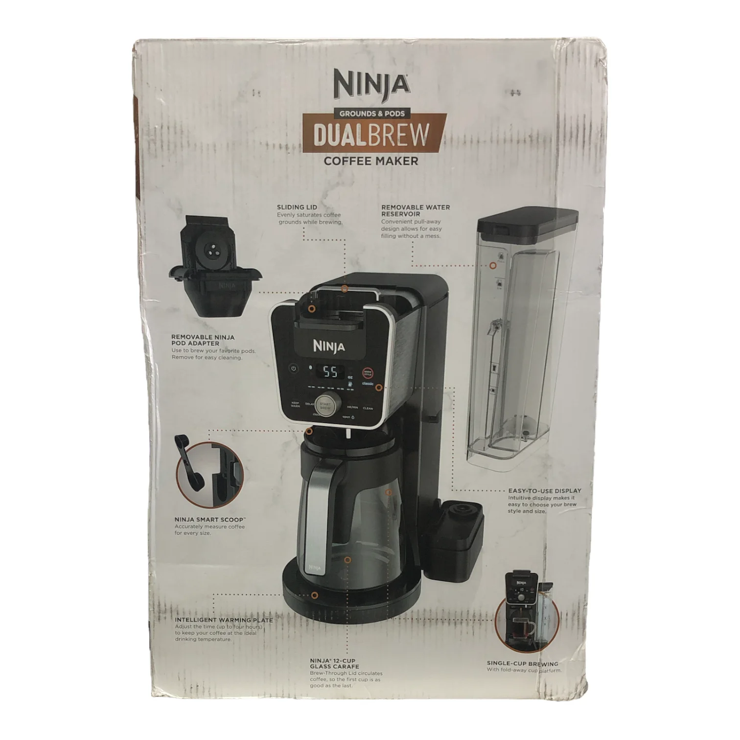 Ninja Dual Brew 12-Cup Drip Coffee Maker Single-Serve Compatible with K-Cups – Black